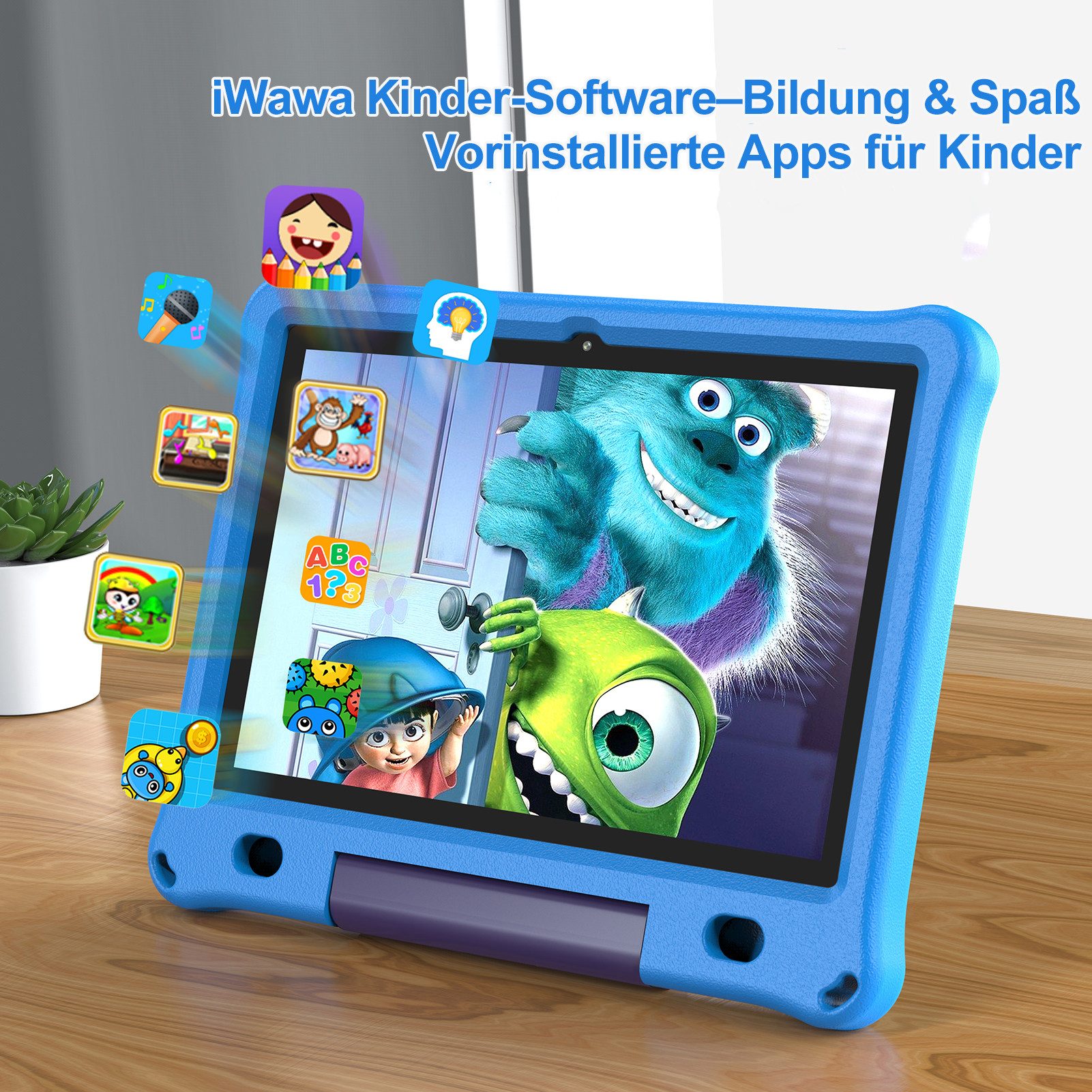 PRITOM 10 zoll Android tablet,12GB ROM+64GB RAM kinder learn-tablet Tablet (10.1 Zoll Tablet", (6000mAh,HD IPS 1280x800,5G wifi,Elterliche Kontrolle)