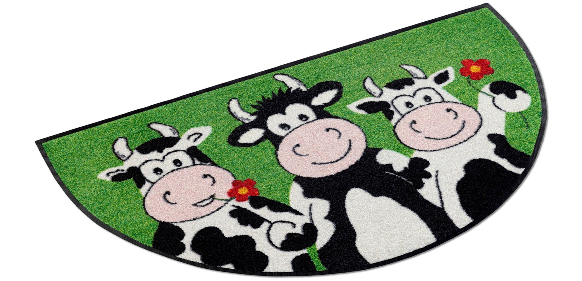 Werbekampagne Fußmatte Round Cow 7 by Kleen-Tex, rechteckig, Trio, Höhe: mm wash+dry