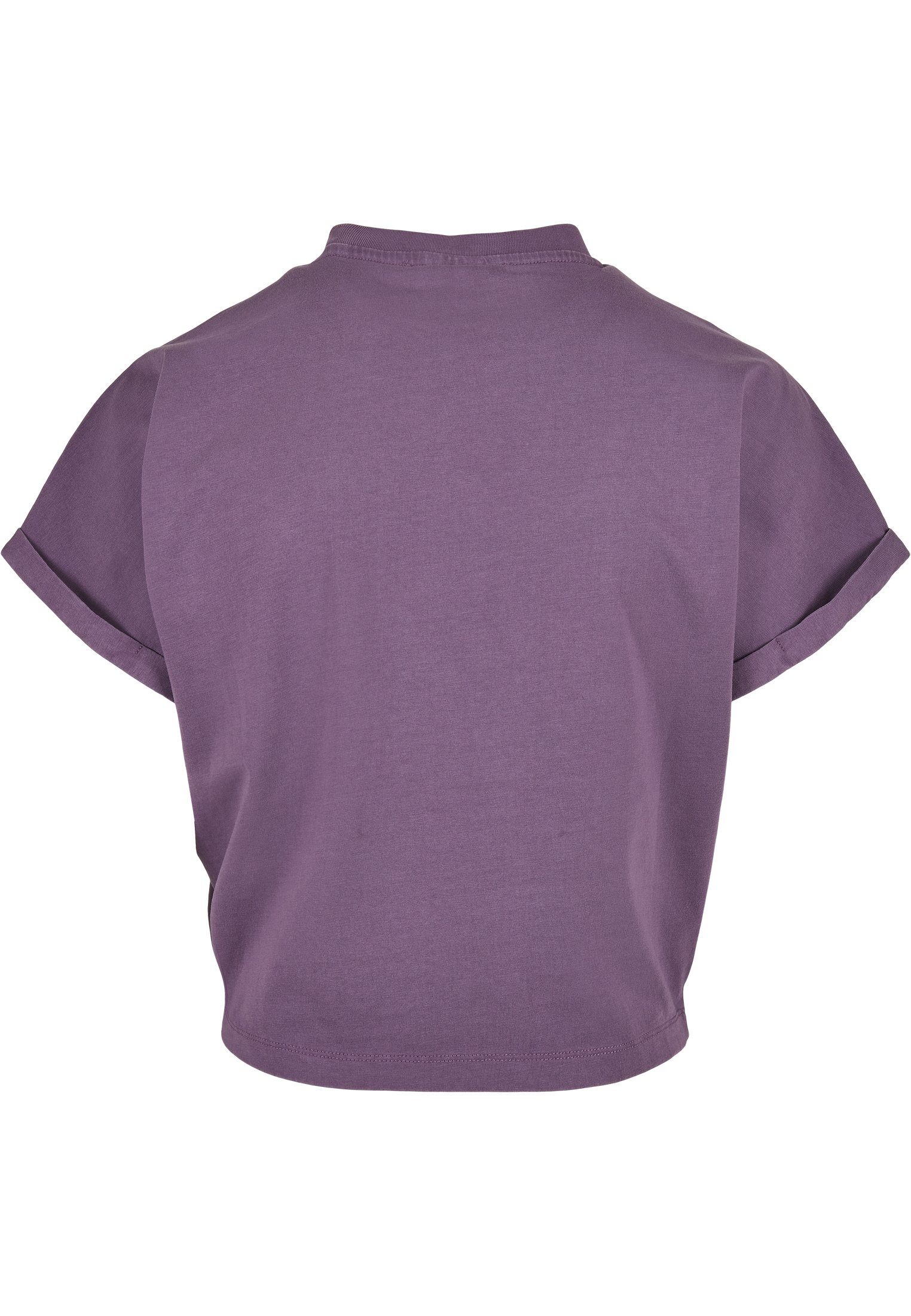 URBAN CLASSICS Strandshirt Damen Ladies (1-tlg) On Sleeve duskviolet Tee Pigment Short Cut Dye