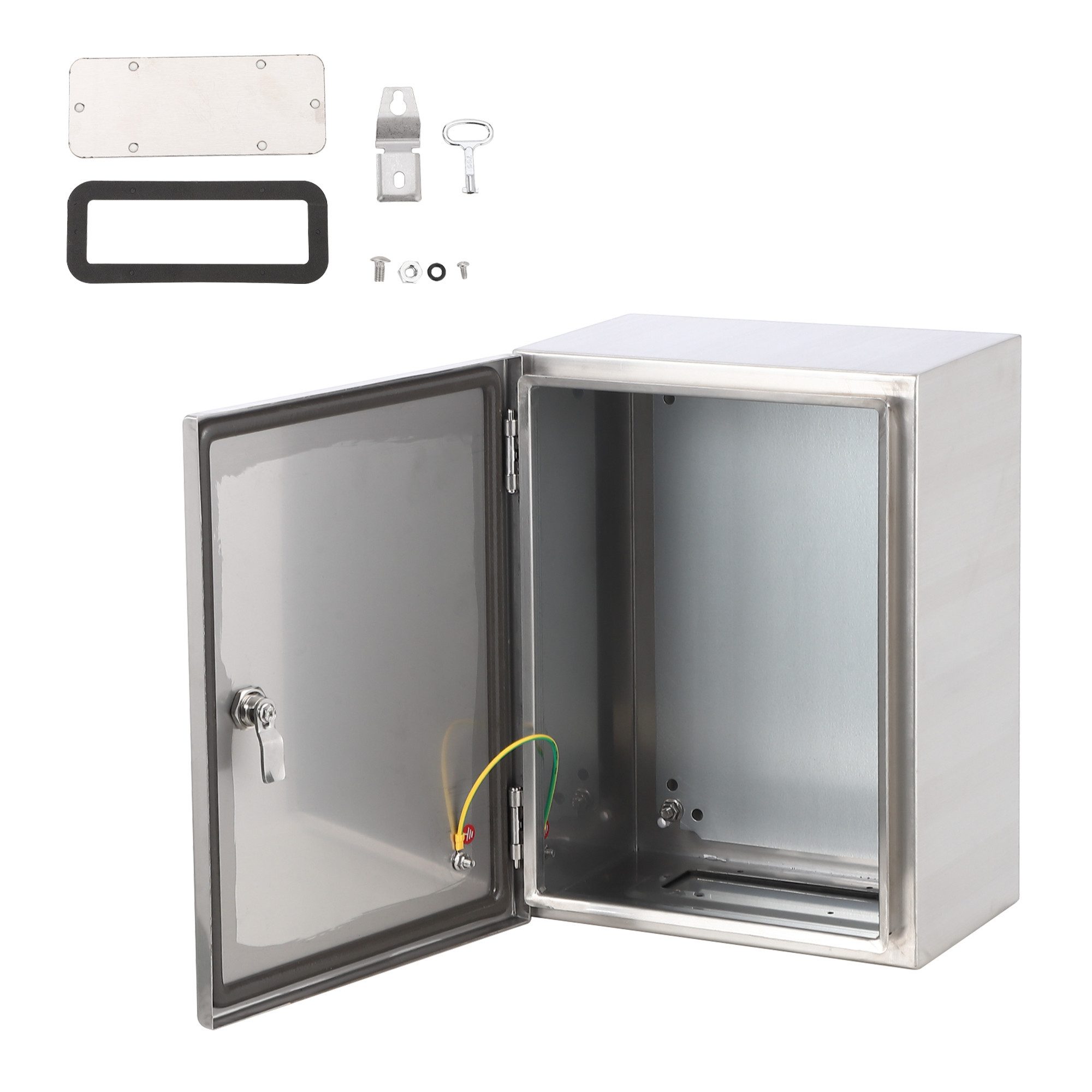 GarveeMore Verteilerbox Elektroverteilerkasten aus Edelstahl, 1,2 mm Wandstärke, IP66, abschließbar, wasserdicht, für Außenbereich, Industrie