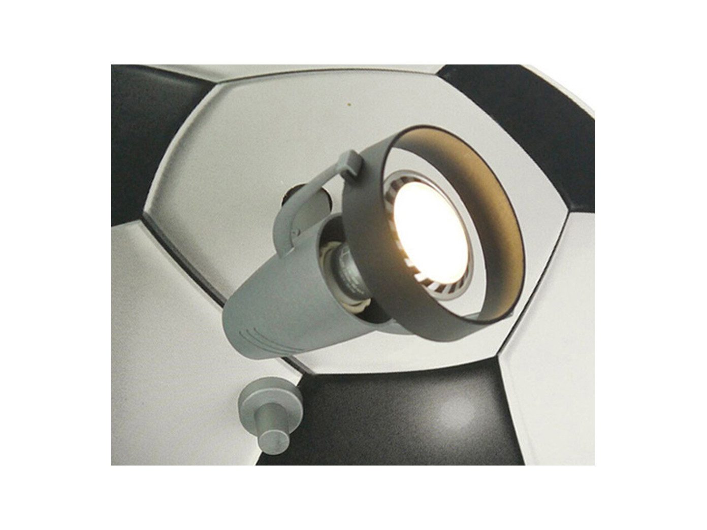 niermann LED Deckenstrahler für Kinder mit Holz & GU10 LED, Ø 35cm, dimmbar extern via Hausinstallation, LED wechselbar, Warmweiß, Deckenspots auf-Putz für Decke Kinder-Zimmer im Fußball-Design