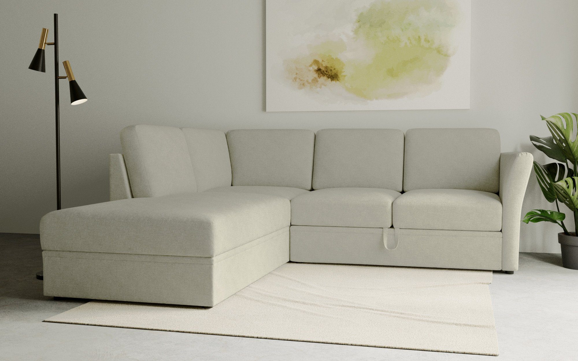 dem Bettfunktion verschiedenen zwei Bezugsqualitäten, affaire Ecksofa Lavars, unter Inkl. Sofa in mit Stauraum und Stauraum, Home