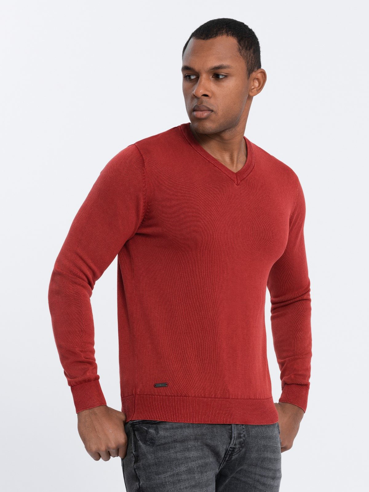 OMBRE V-Ausschnitt-Pullover Pullover für Männer mit Rundhalsausschnitt