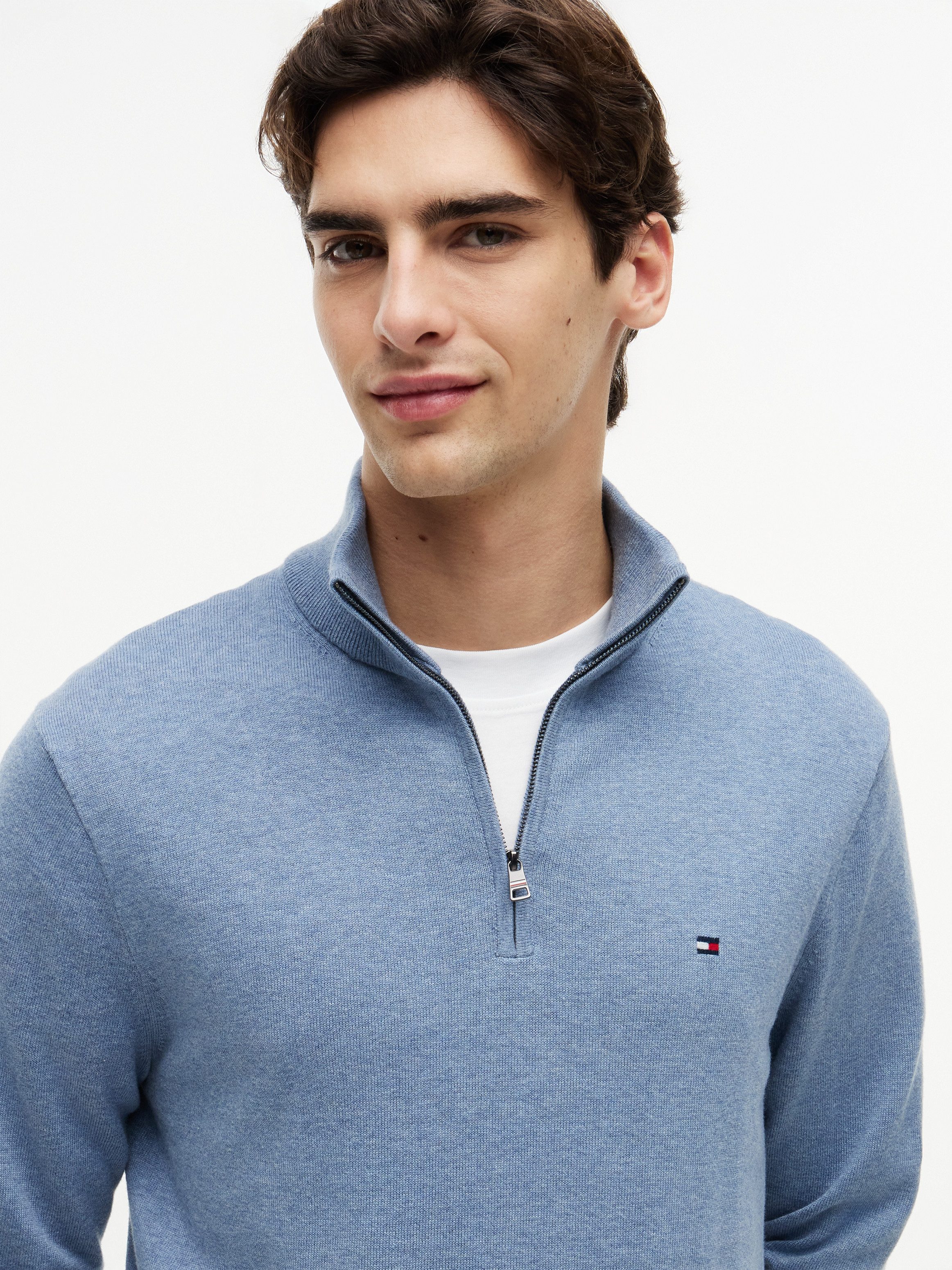 Tommy Hilfiger Troyer ESSENTIAL COTTON ZIP MOCK