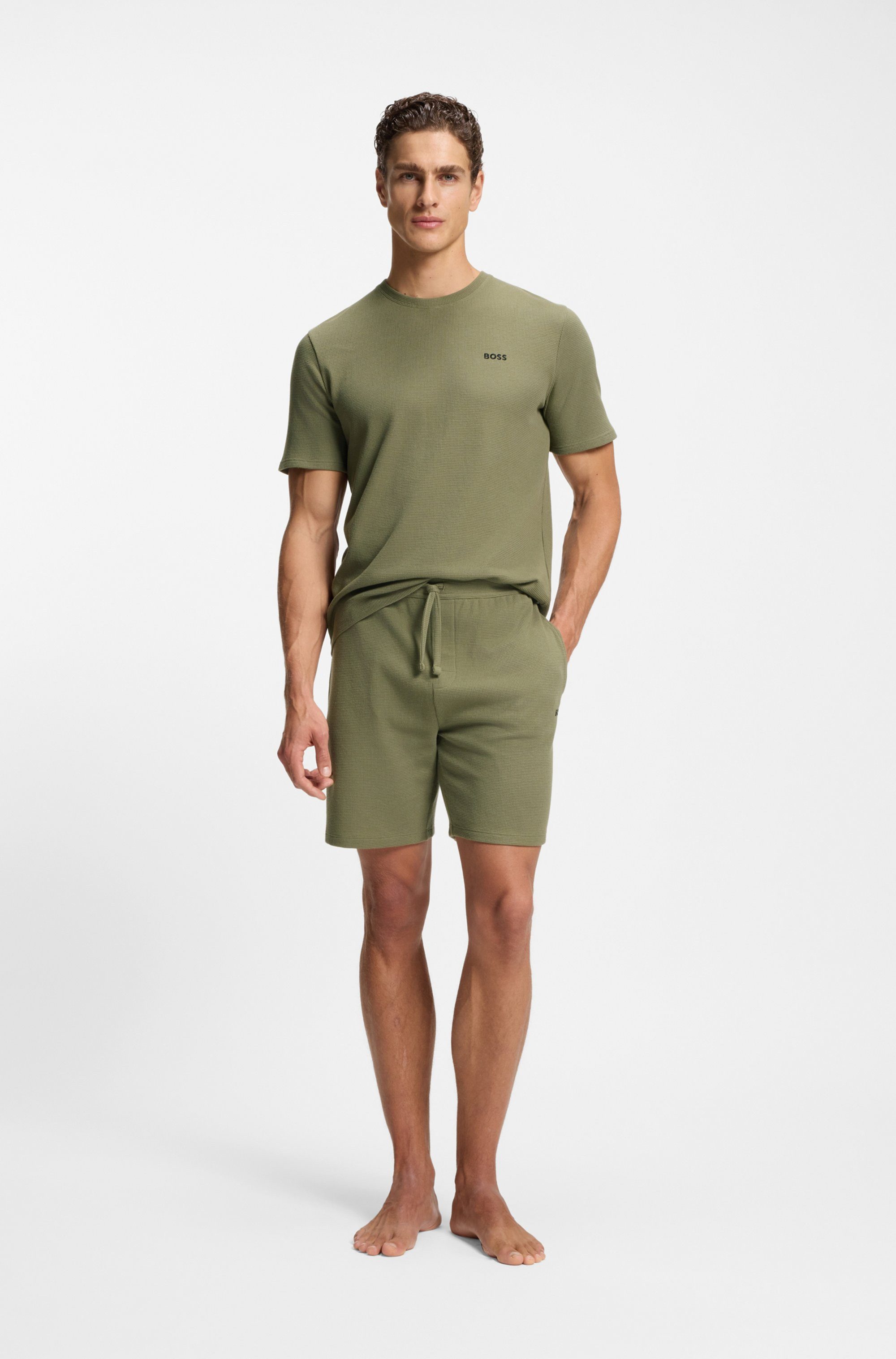 BOSS Pyjamaoberteil Waffle T-Shirt