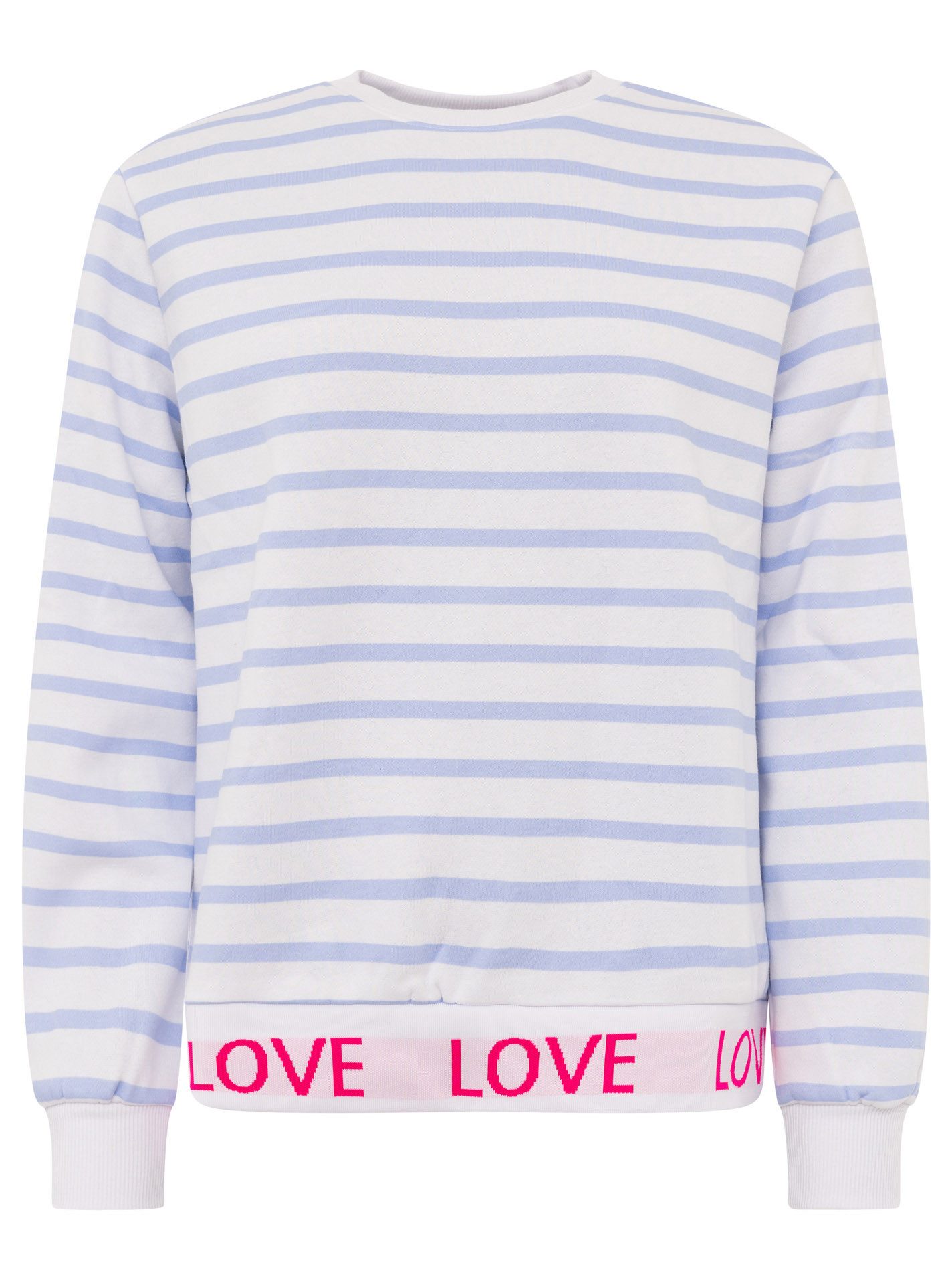 Zwillingsherz Sweatshirt "Love Love Love" gestreift, Rundhals, elastische Bündchen mit Love-Schriftzug