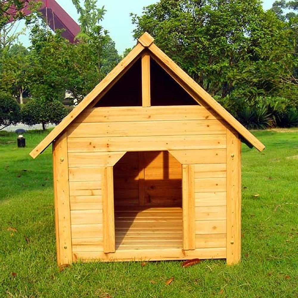 Melko Hundehütte Hundehaus 75x115x95 CM Wetterfest Haustierhütte Hundehöhle, Wetterfest