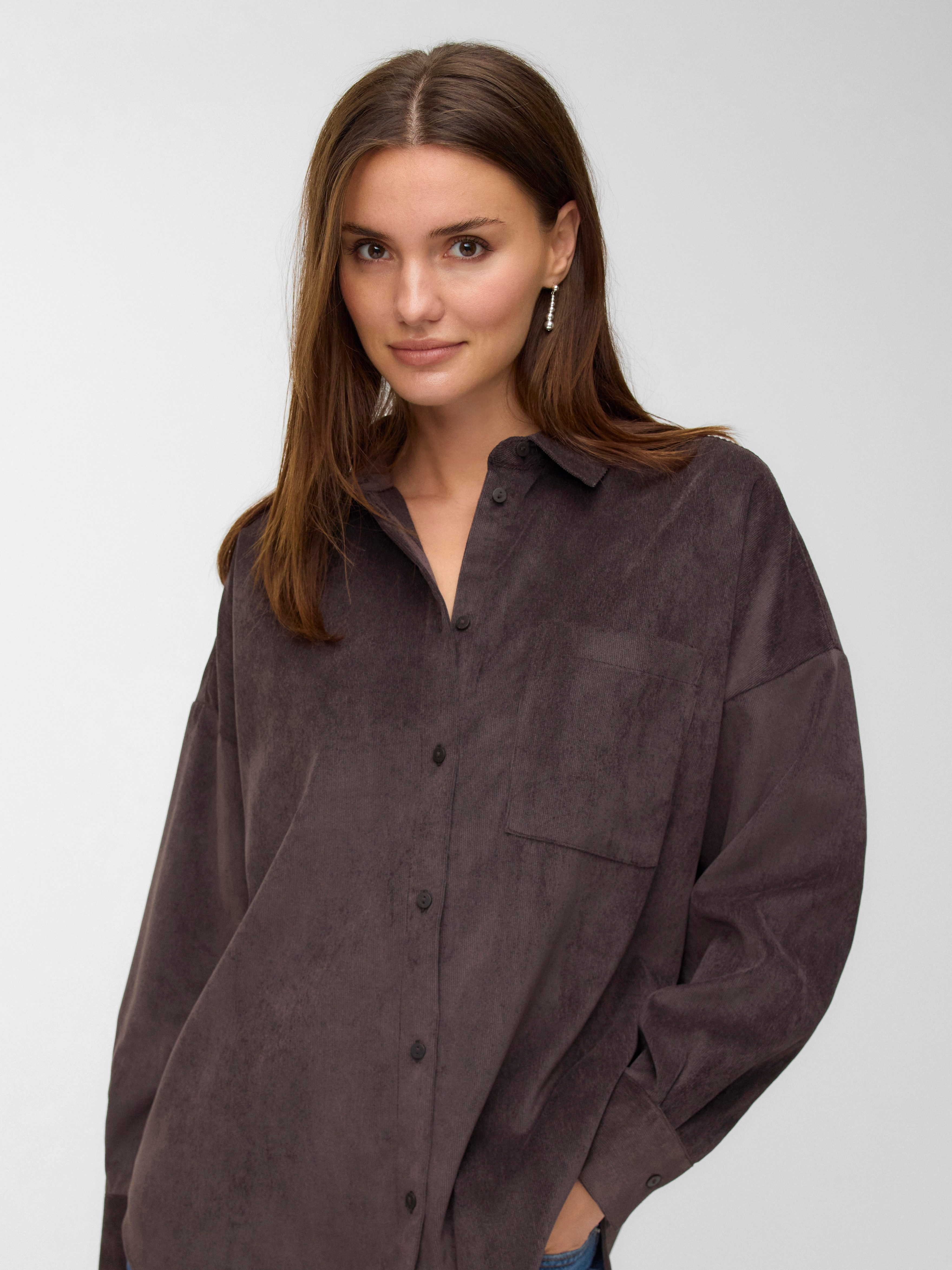 Vero Moda Hemdbluse VMSANNE COURDEROY LS SHIRT WVN GA NOOS günstig online kaufen