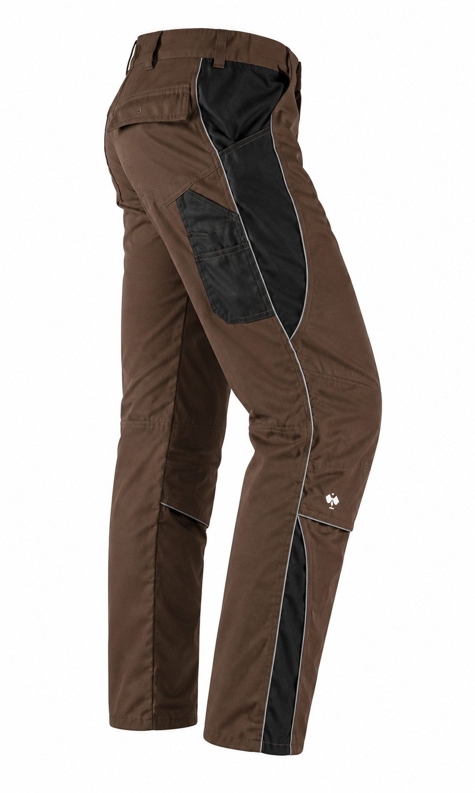 Engelbert Strauss Arbeitshose Strauss Bundhose e.s.active Arbeitshose Flexbelt braun/schwarz seitlich dehnbarer Flexbelt-Bund, Kniepadtaschen