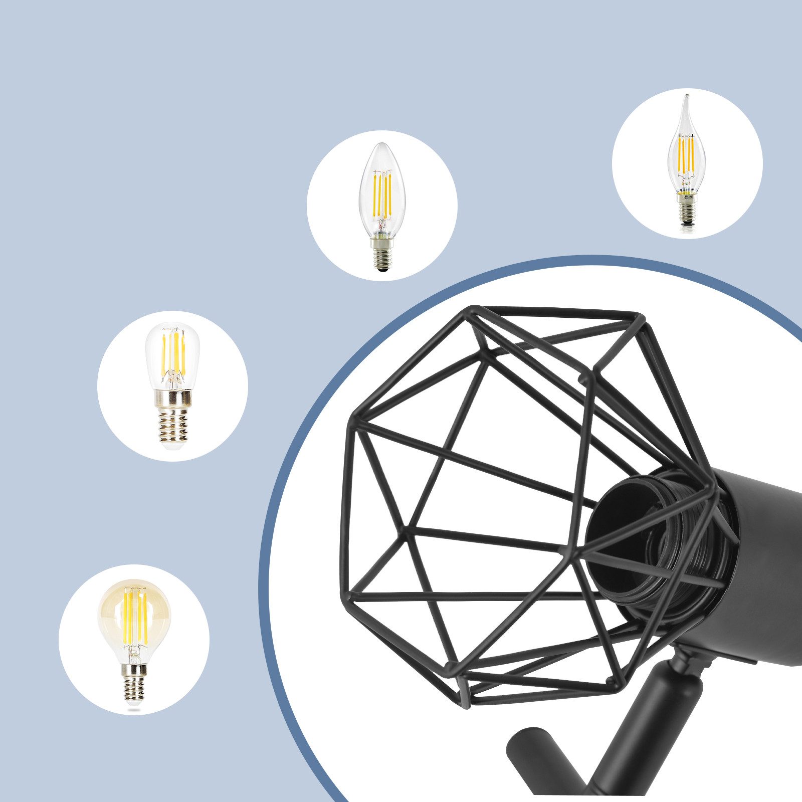 Nettlife Deckenstrahler Wohnzimmer Schwarz 2/3/4/5 Flammig E14 Deckenleucht günstig online kaufen