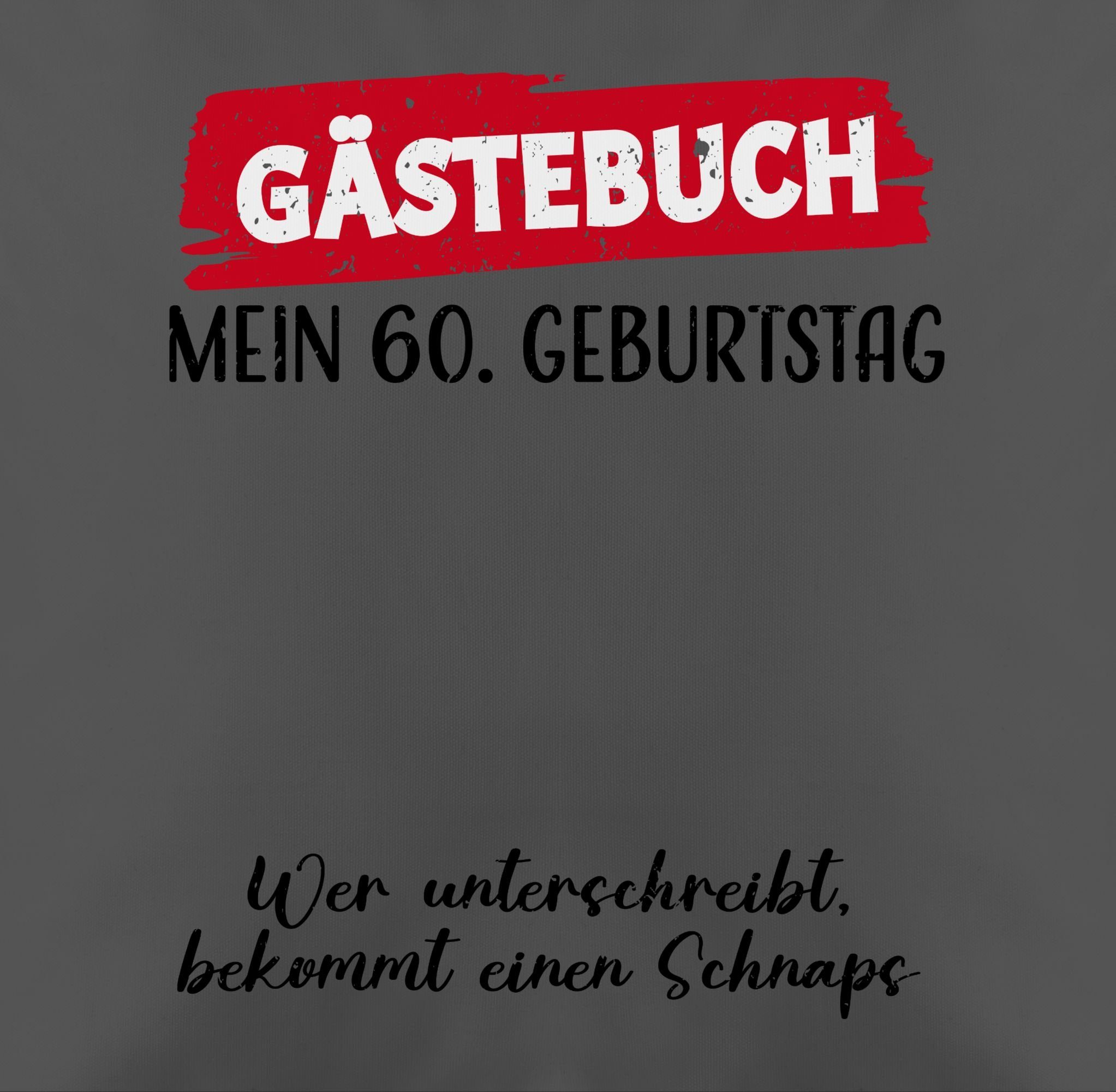 Geburtstag Gästeliste Grau 3 Unterschrift Shirtracer 60. Dekokissen Geburtstag Lustig, Gäste Gästebuch Kissen 60. -
