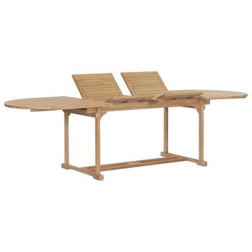 vidaXL Garten-Essgruppe 9-tlg. Garten-Essgruppe 180-280 x 100 x 75 cm Teak Massivholz, (9-tlg)