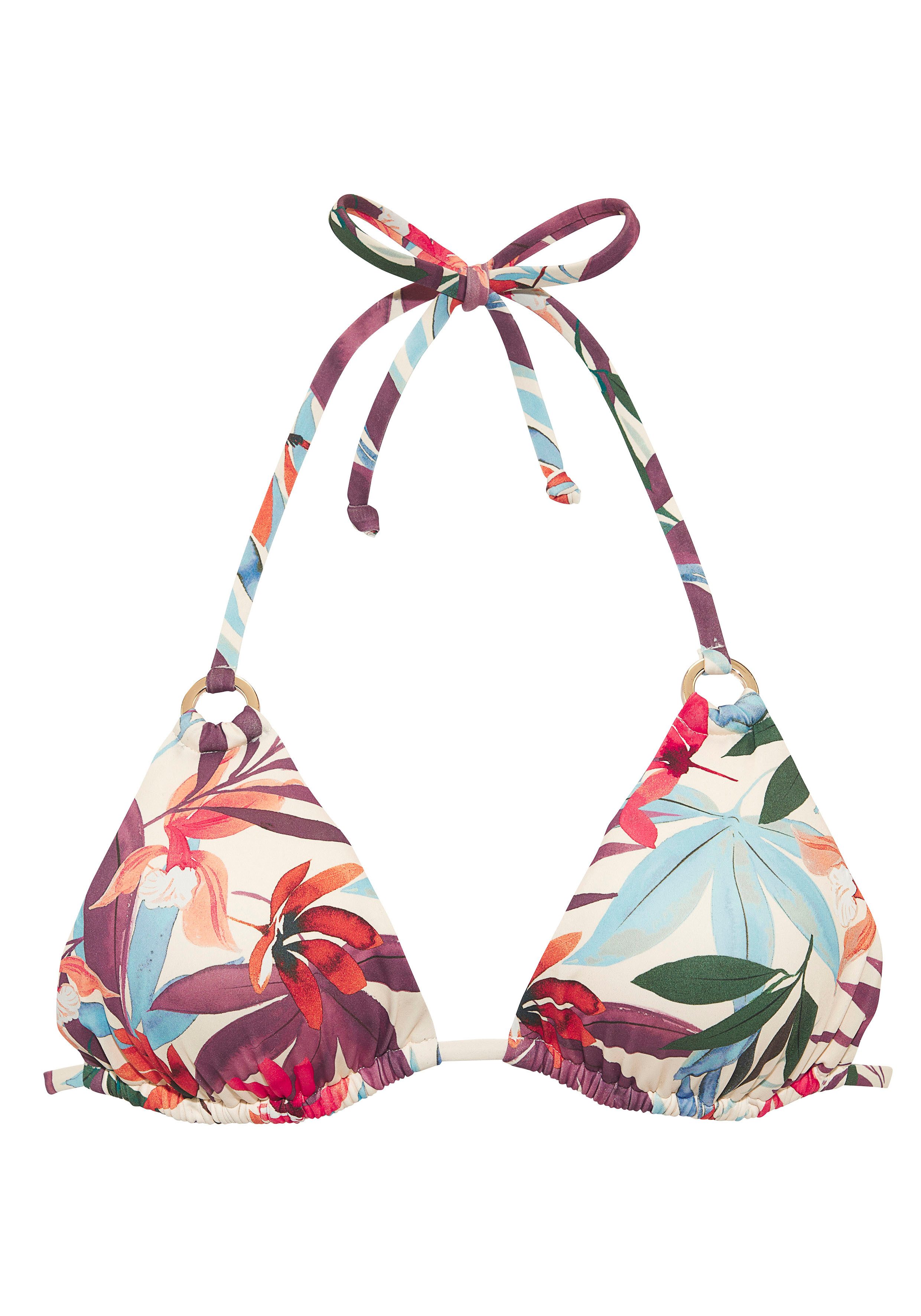 LASCANA Triangel-Bikini-Top Imani, mit sommerlichem Blätterprint günstig online kaufen