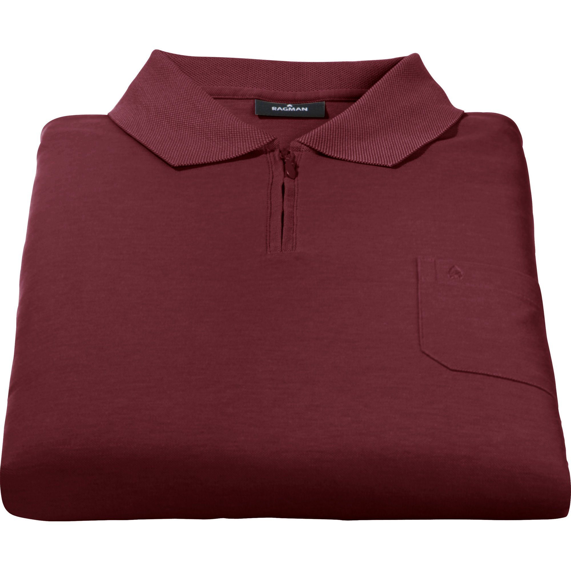 RAGMAN Sweatshirt Herren-Poloshirt rubin Uni