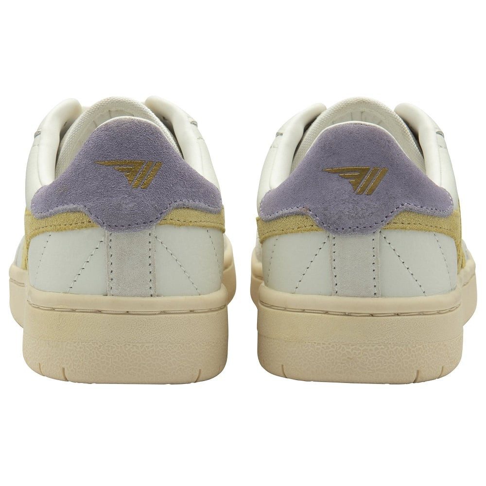Gola Falcon Leder weiss/gelb/lavendel Damen Sneaker