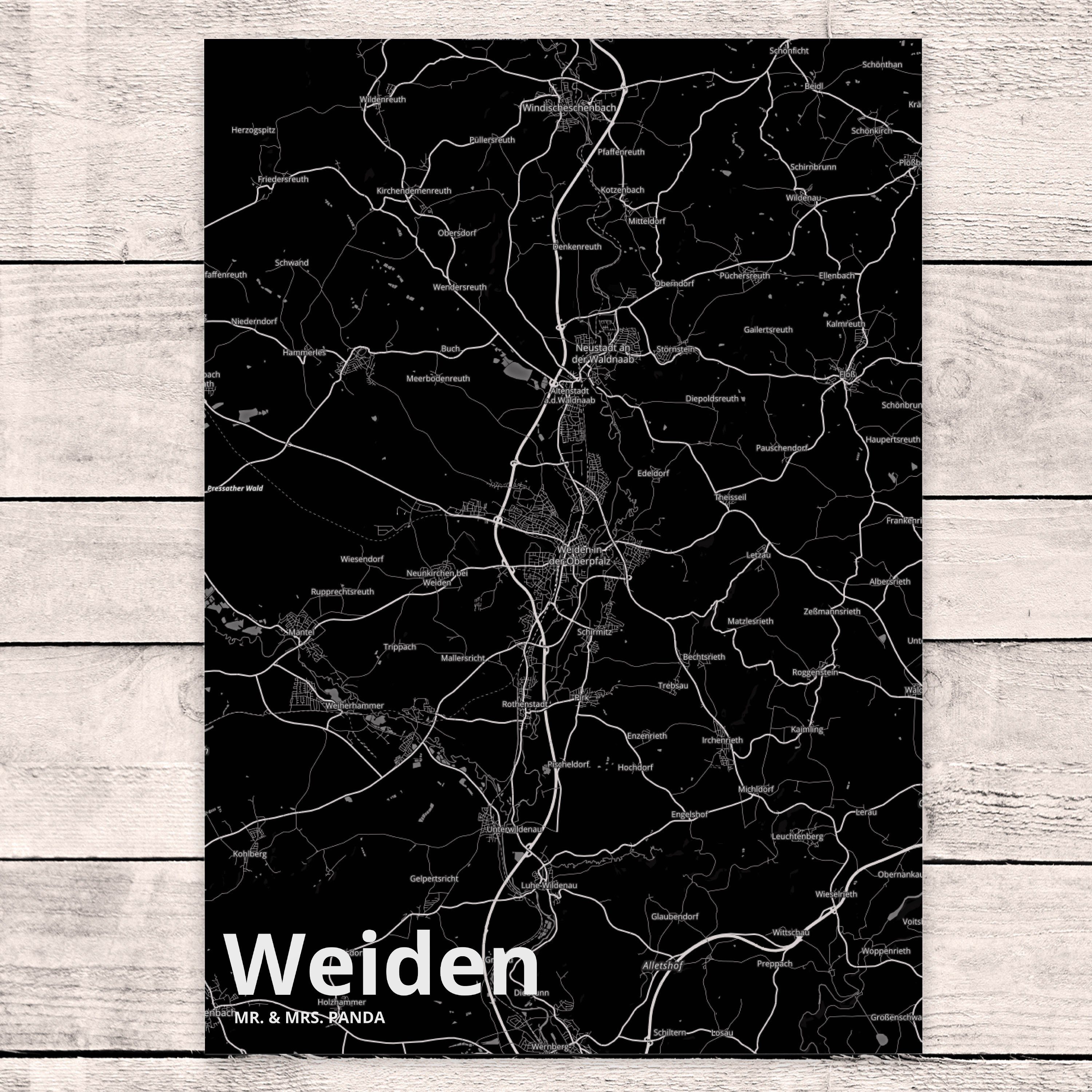 Geschenk, Panda & Mr. Ansichtskarte, Dorf, Weiden - Postkarte Stadt, Mrs. Geburtstagskarte, Städ