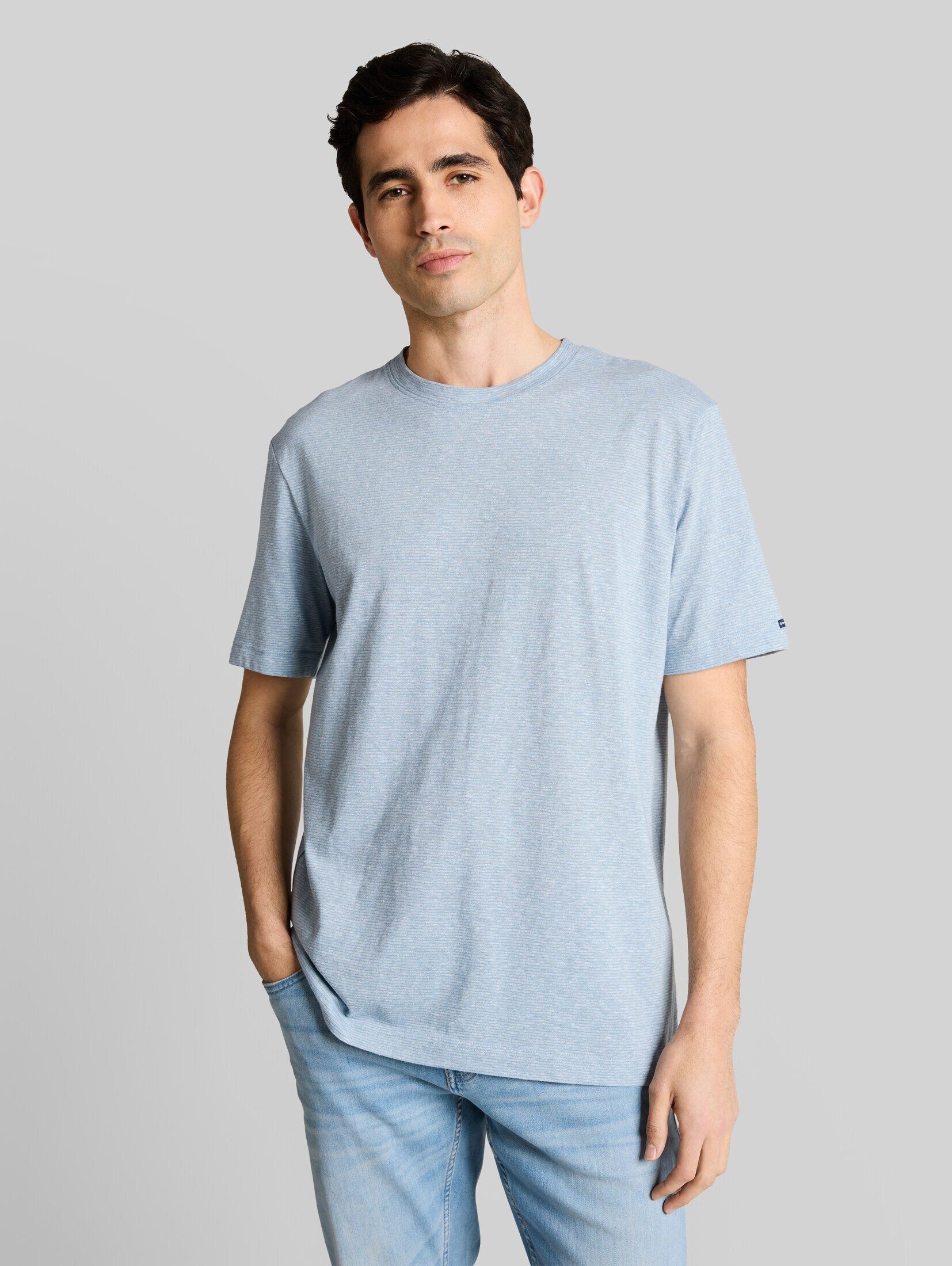 TOM TAILOR T-Shirt T-Shirt T-Shirt mit feinem Streifenmuster