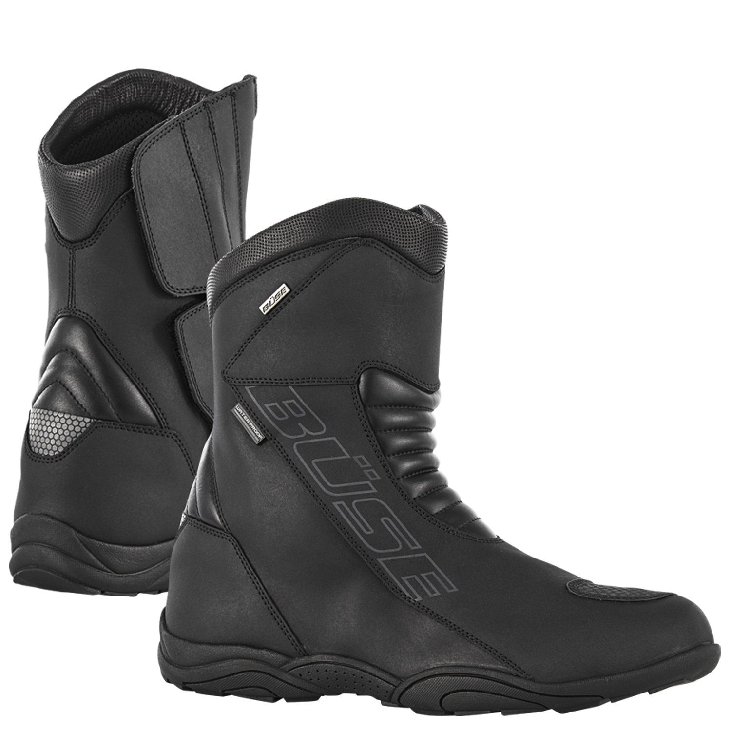 Büse B120 Toursport schwarz Motorradstiefel Motorradstiefel, Leder, Damen, Herren, wasserdicht, kurzer Schaft, reflektierend