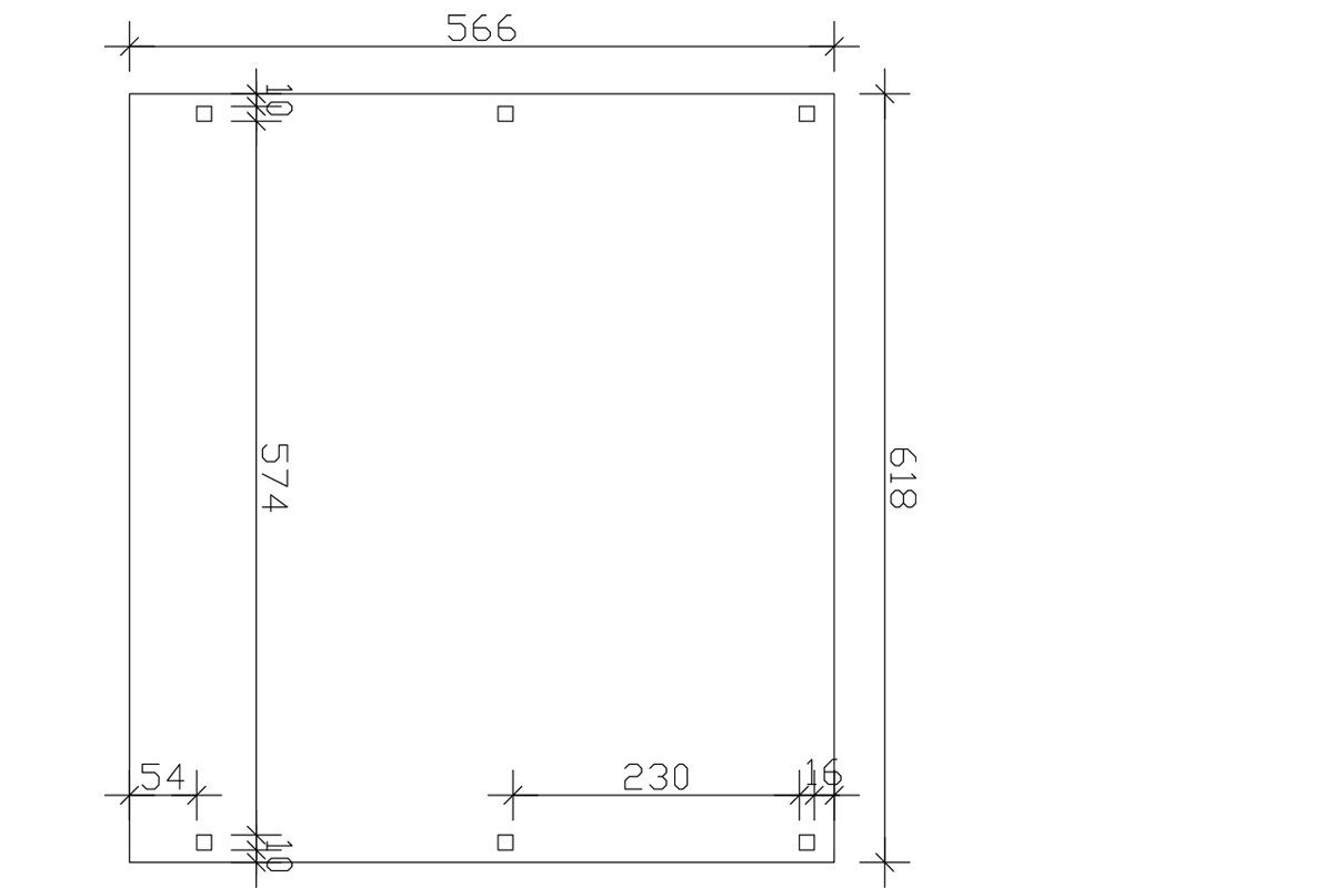 Skanholz Doppelcarport Fichtelberg, Dachlattung 618x566 mit 574 BxT: cm, Einfahrtshöhe, cm