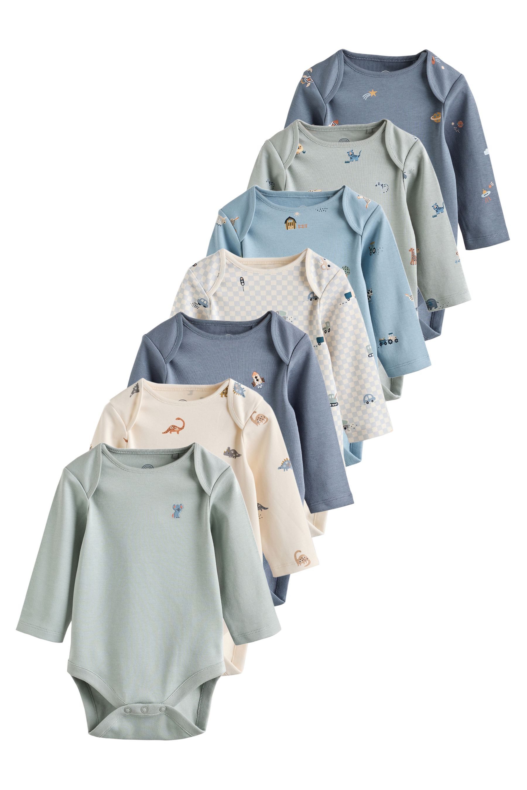 Next Langarmbody Langärmelige Baby-Bodysuits, 7er-Pack (7-tlg)