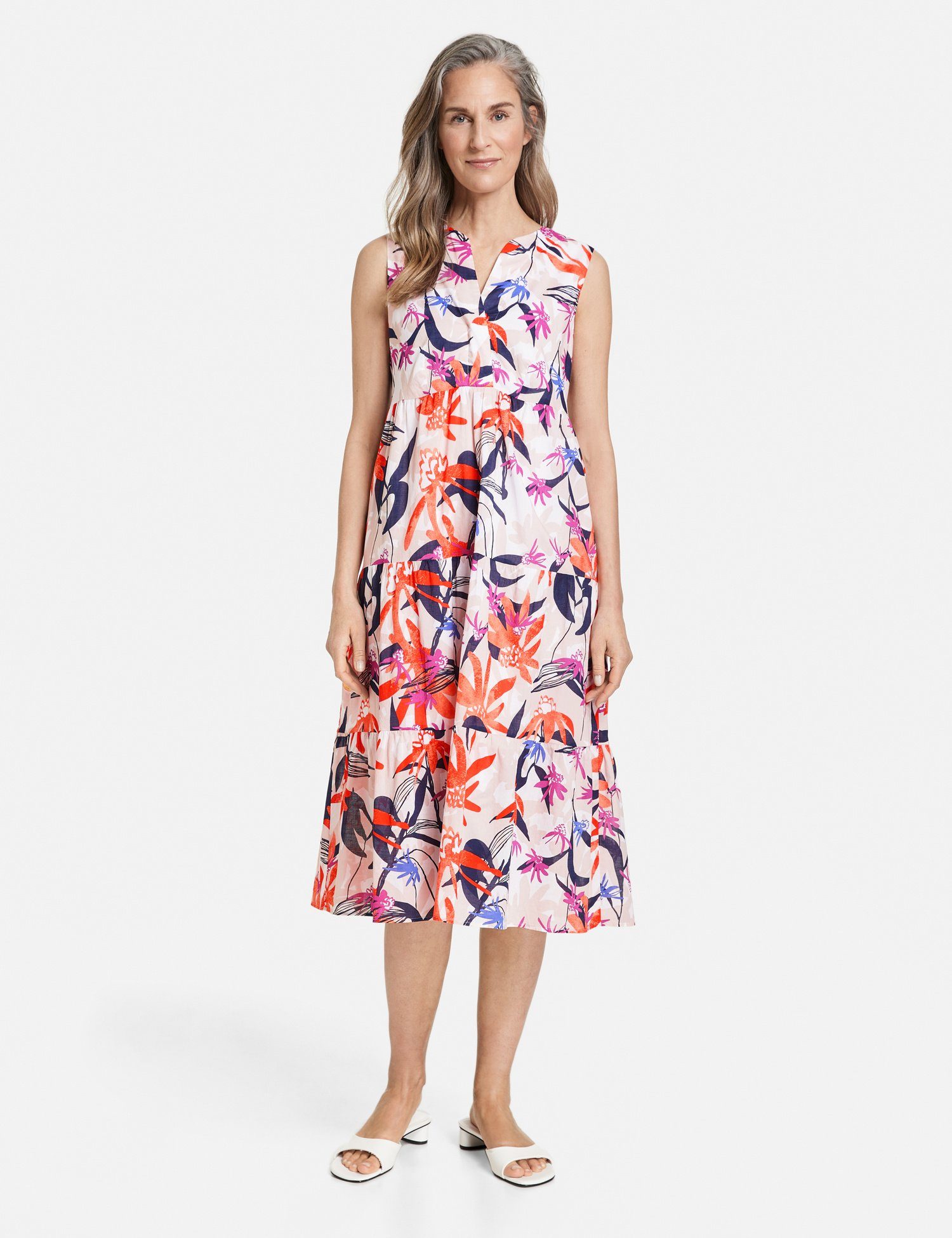 GERRY WEBER Midikleid Midikleid Mit Stufenverarbeitung