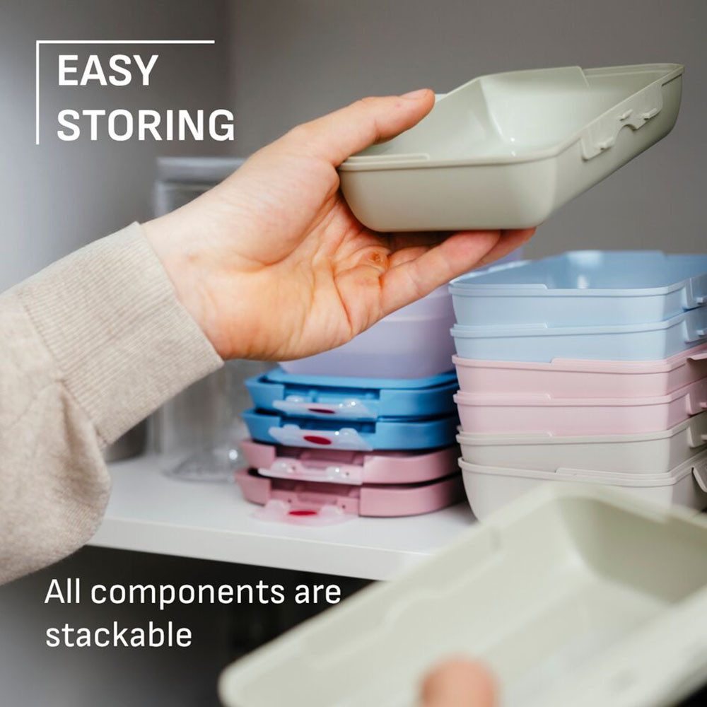 Emsa Lunchbox Variabolo, Polyprophylen (PP), (Set, 4-tlg), platzsparend, verschiedene Farbkombinationen, spülmaschinenfest