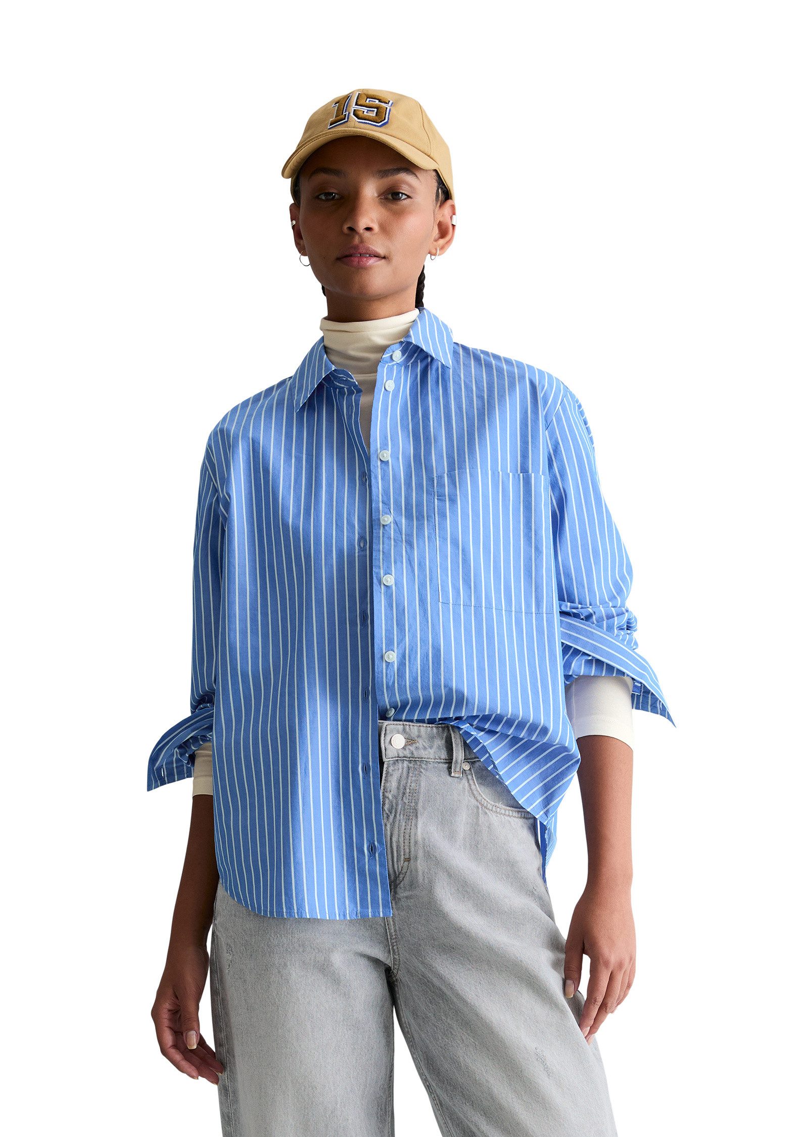 Marc O'Polo DENIM Langarmbluse aus Papertouch-Popeline günstig online kaufen