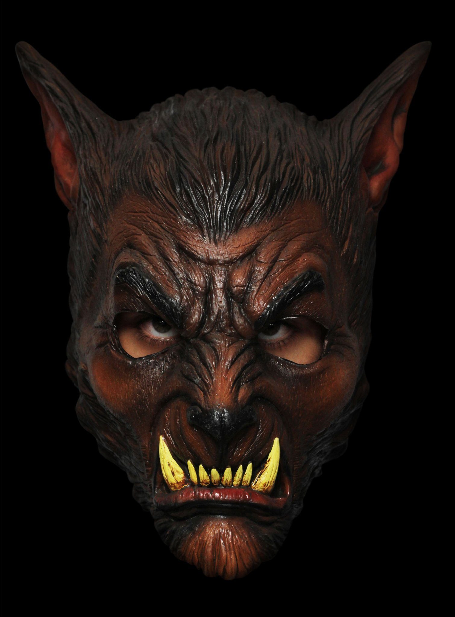 Metamorph Verkleidungsmaske Werwolf braun Maske des Grauens, Schaurig-schöne Horrormaske - nicht nur für Halloween