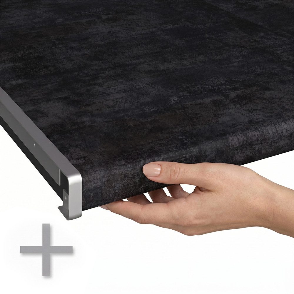 Vicco Apothekerschrank Fame-Line, Bordeaux Hochglanz/Goldkraft Eiche, 20 cm, AP Anthrazit (1-St)