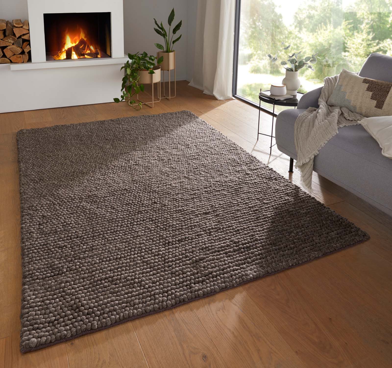 TaraCarpet Wollteppich TaraCarpet Bubble Moderner Schlingenteppich günstig online kaufen