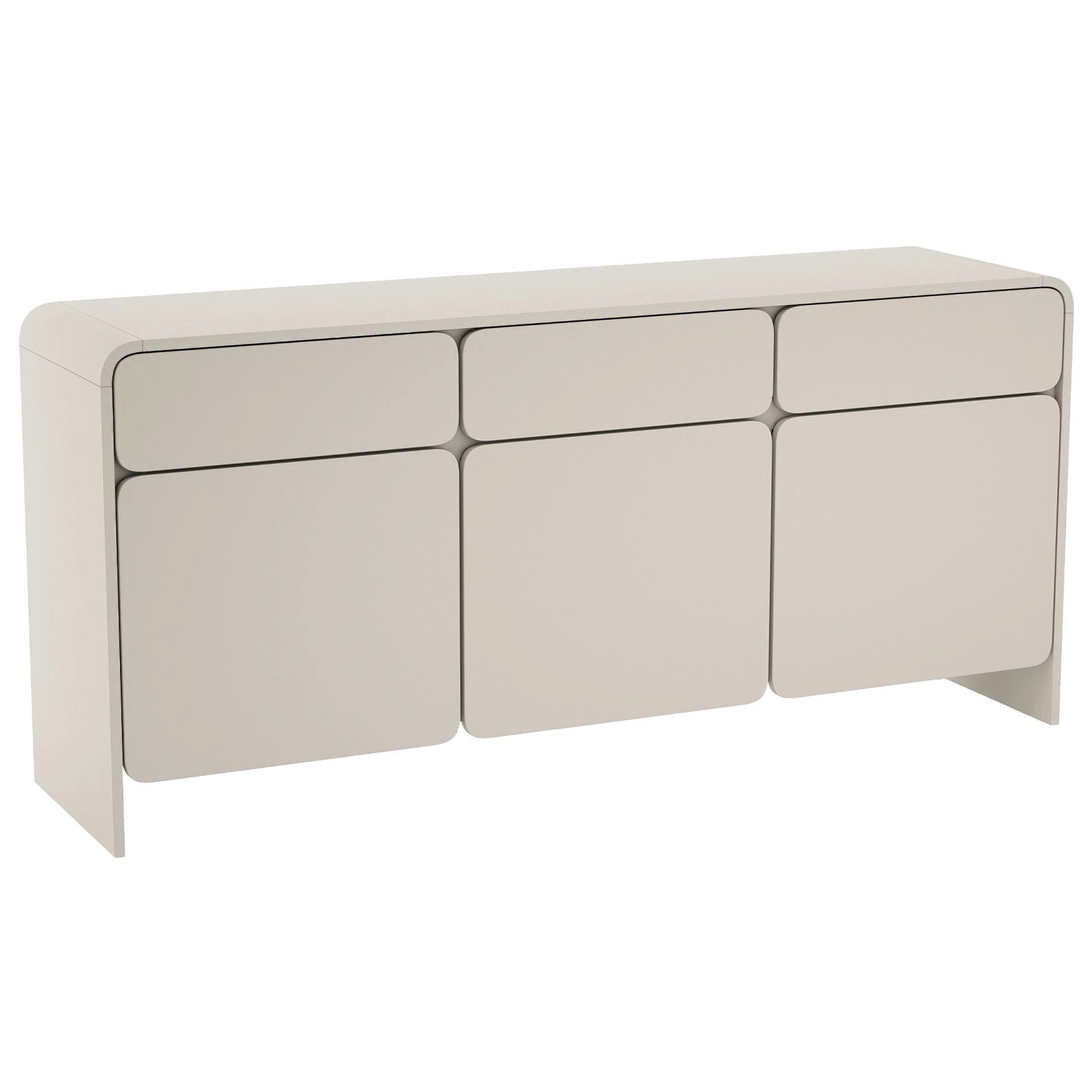 Selsey Sideboard LUMMO, Sideboard 3-türig mit 3 Schubladen, Kaschmirgrau, 156 cm