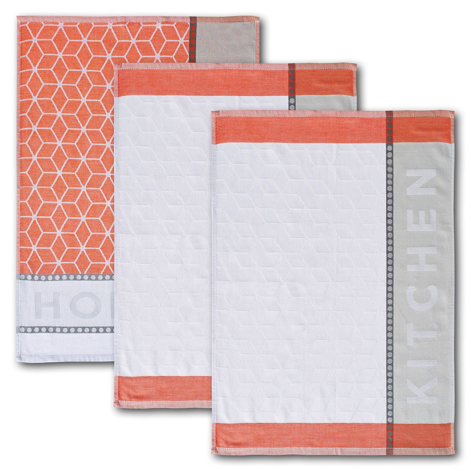 Dyckhoff Geschirrtuch 3er Set 'Home/Kitchen' 50 günstig online kaufen