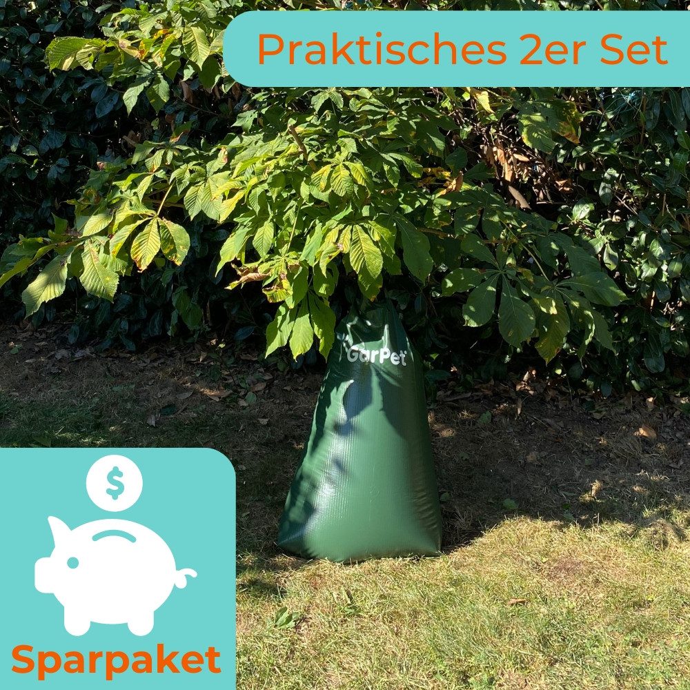 GarPet Gießkanne 2er Set Baumbewässerungssack Wassersack Gieß Sack Baum Bewässerung