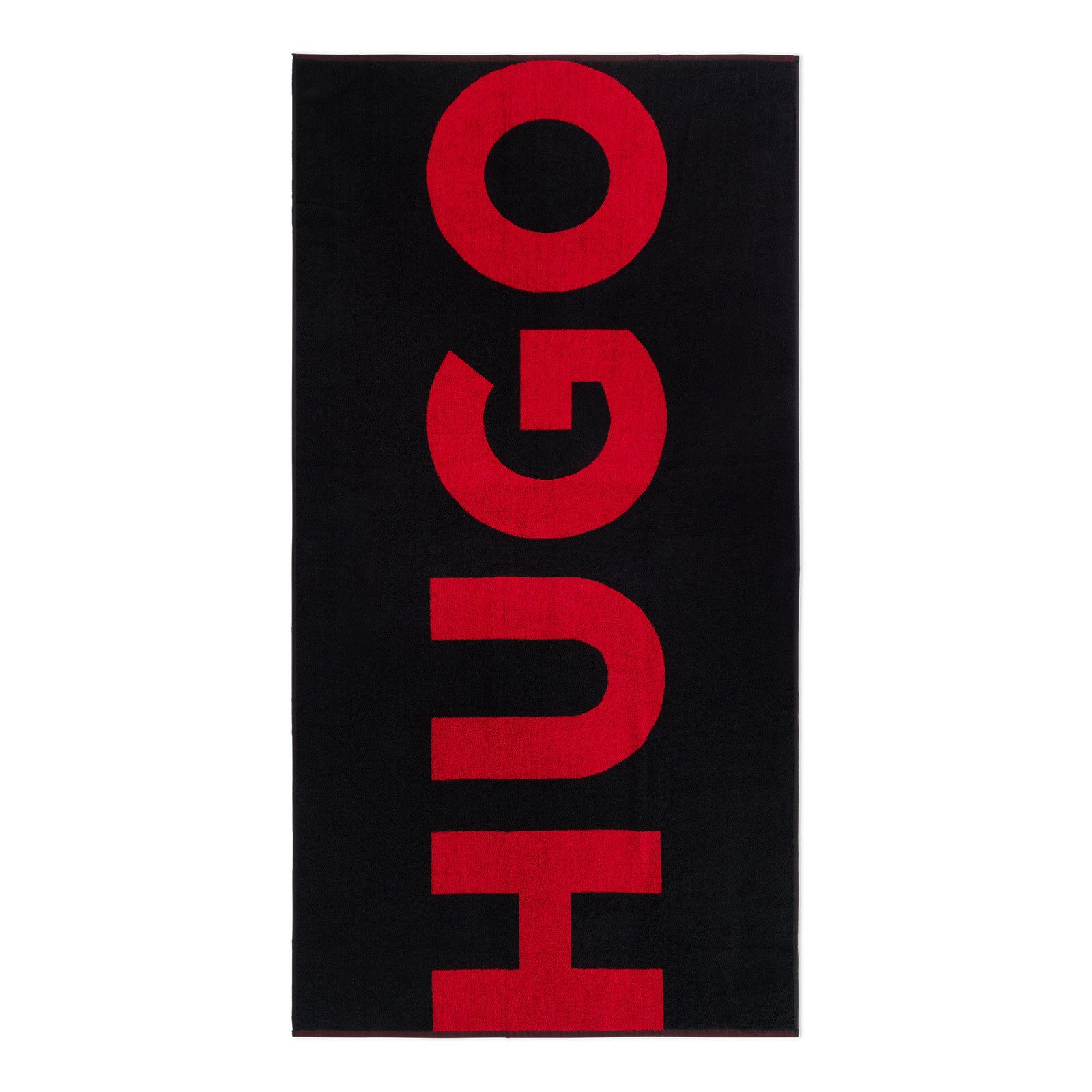 HUGO Badetuch Towel Corporate Logo, Baumwoll-Terry, mit plakativem Logo 001 black