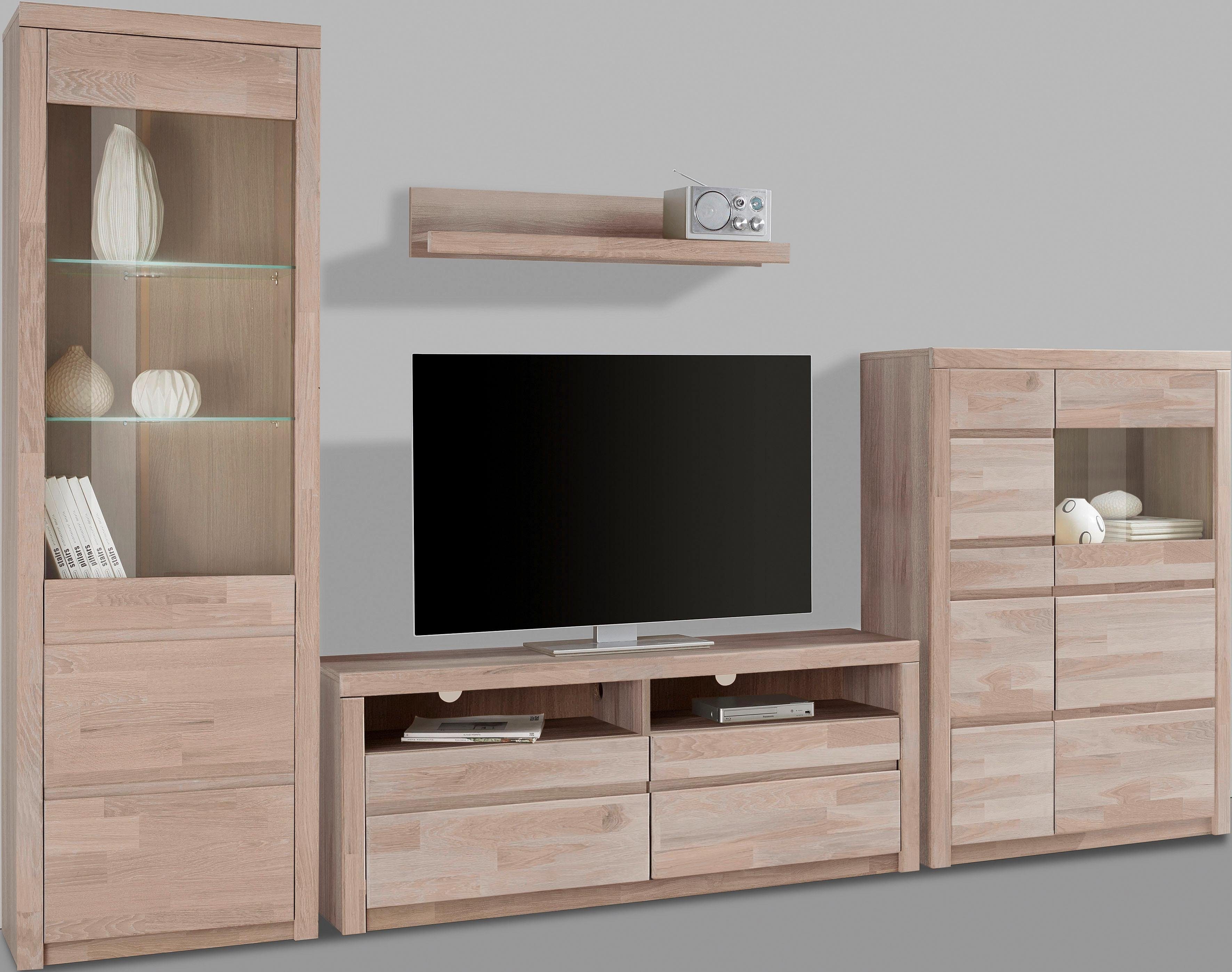 Home affaire Wohnwand Silkeborg, (Set, 4-St), teilmassives Holz