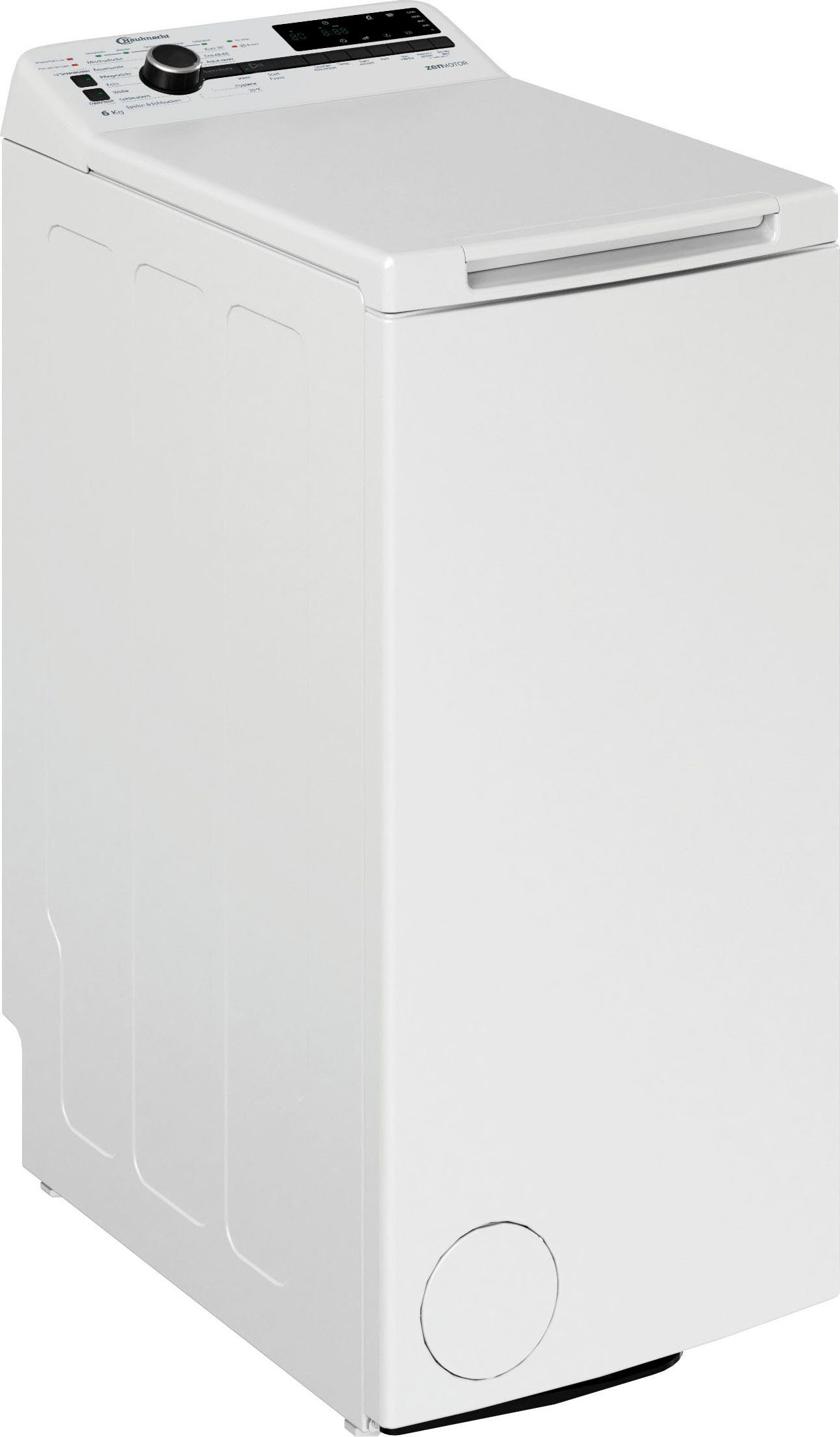 BAUKNECHT Waschmaschine Toplader WMT ZEN 612 B SD, 6 kg, 1200 U/min, Kurz 30 min., Vollwasserschutz, SoftOpening, Startzeitvorwahl
