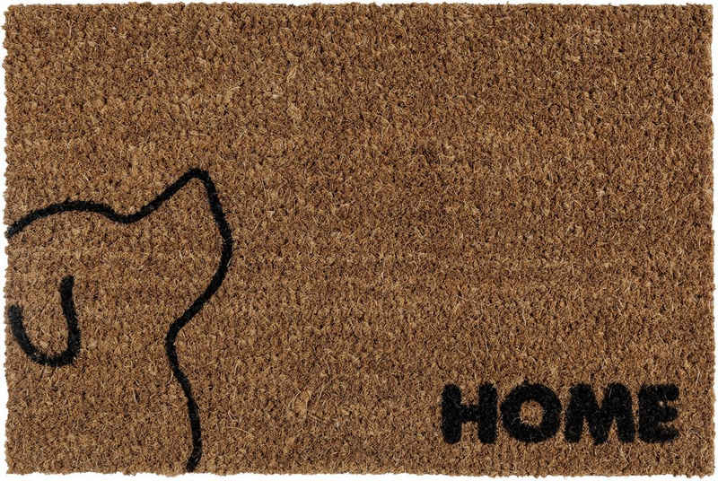 Fußmatte »Kokos Hund«, Andiamo, rechteckig, Höhe 17 mm, Schmutzfangmatte, mit Spruch, In- und Outdoor geeignet