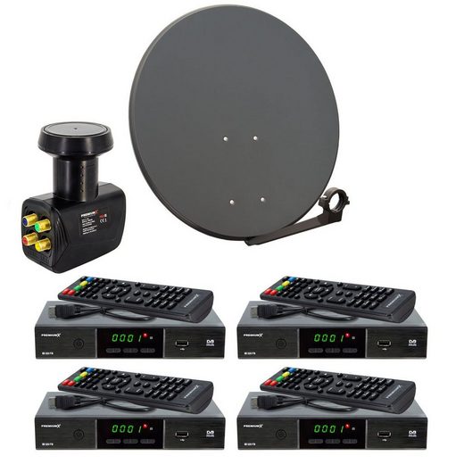 PremiumX »Satelliten-Komplettanlage 4 Teilnehmer 80cm ...