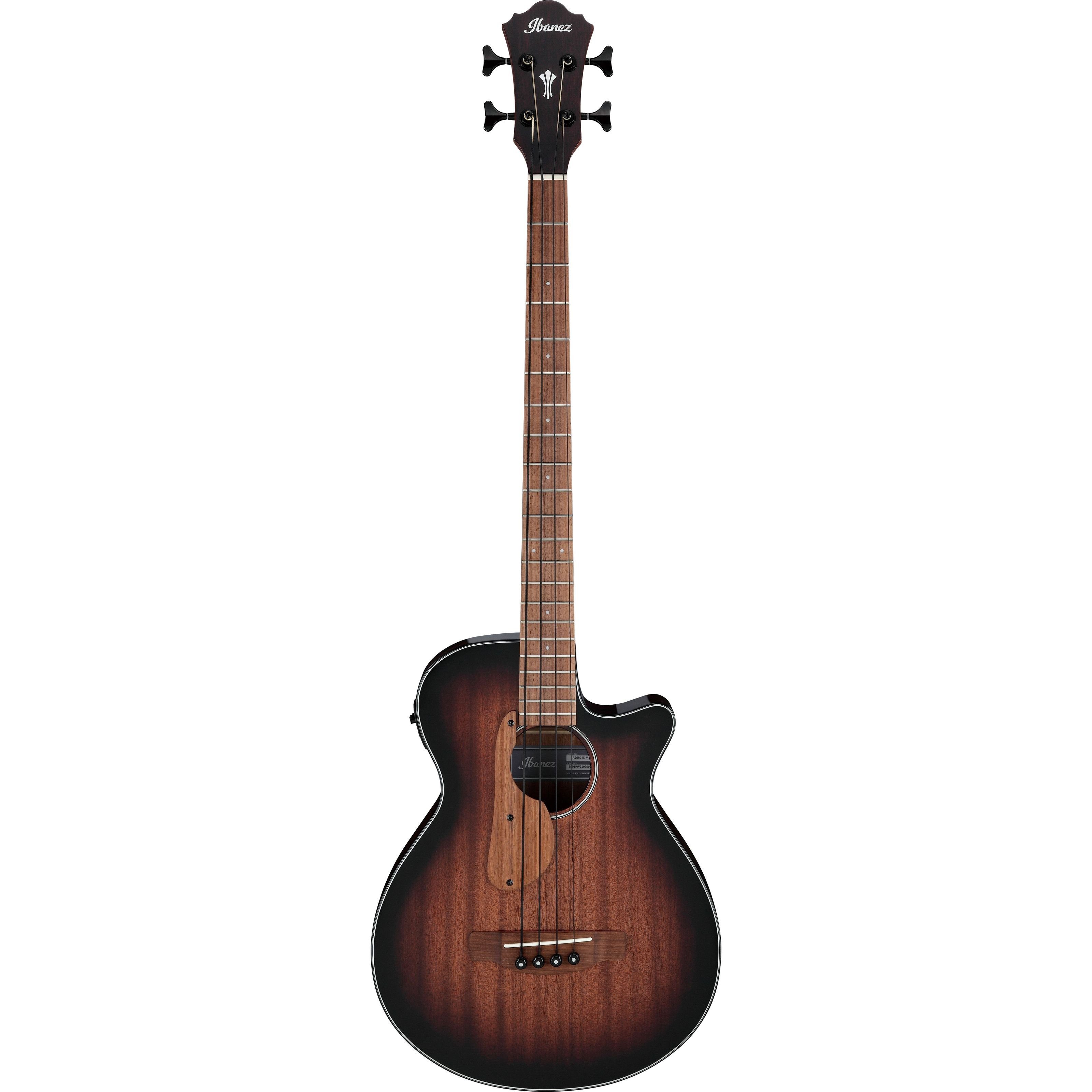 Ibanez Akustik-Bass, Akustik-Bässe, 4-Saiter Akustik-Bässe, AEGB24E-MHS Mahogany Sunburst High Gloss - Akustikbass