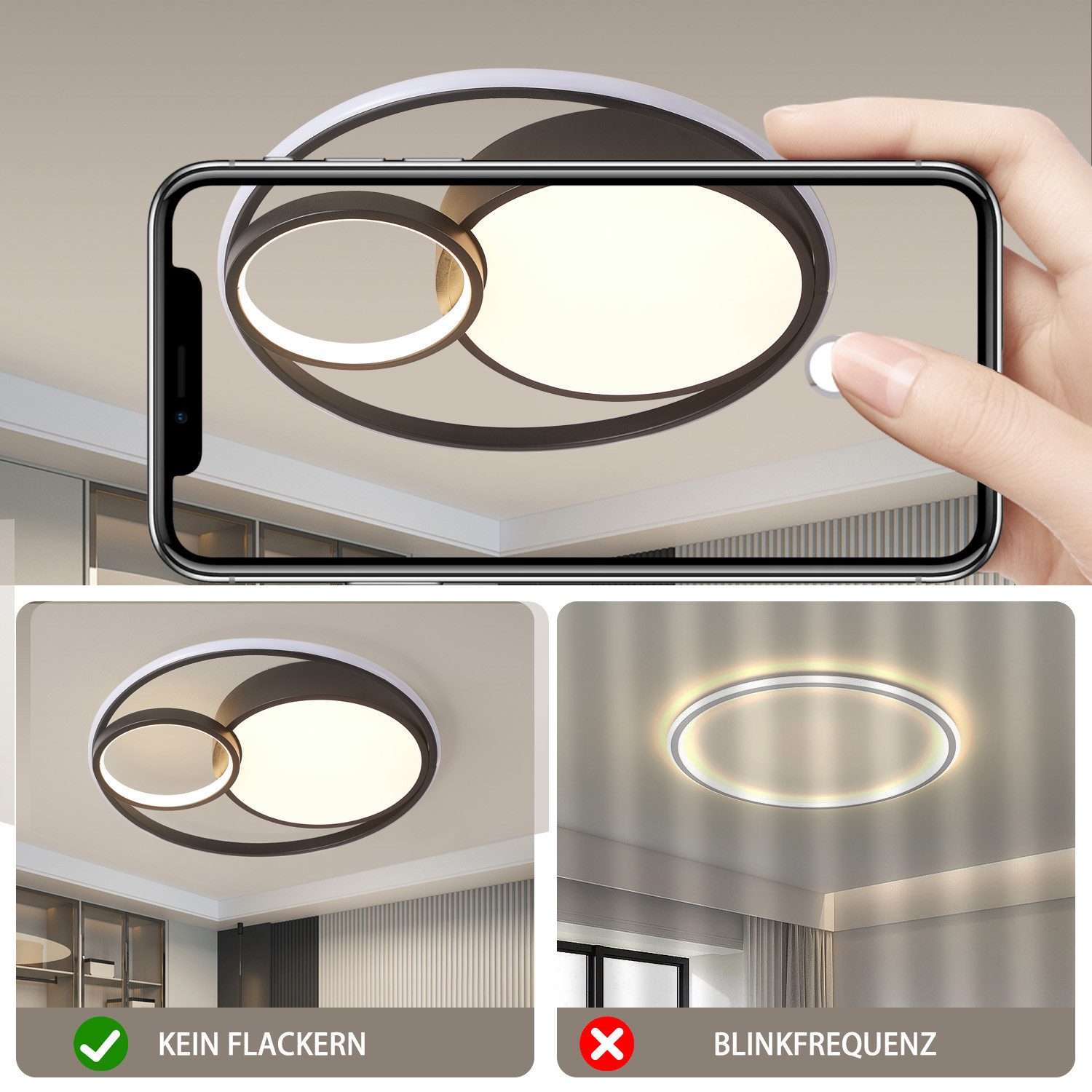 style home Deckenleuchte LED Deckenlampe dimmbar mit Fernbedienung, 55W, Wa günstig online kaufen