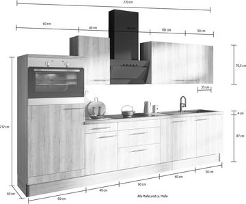 OPTIFIT Küche Klara, Breite 270 cm, wahlweise mit E-Geräten