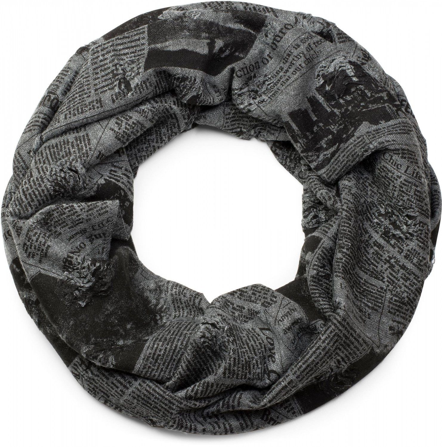 styleBREAKER Loop Loop mit Newspaper Print, (1-St)
