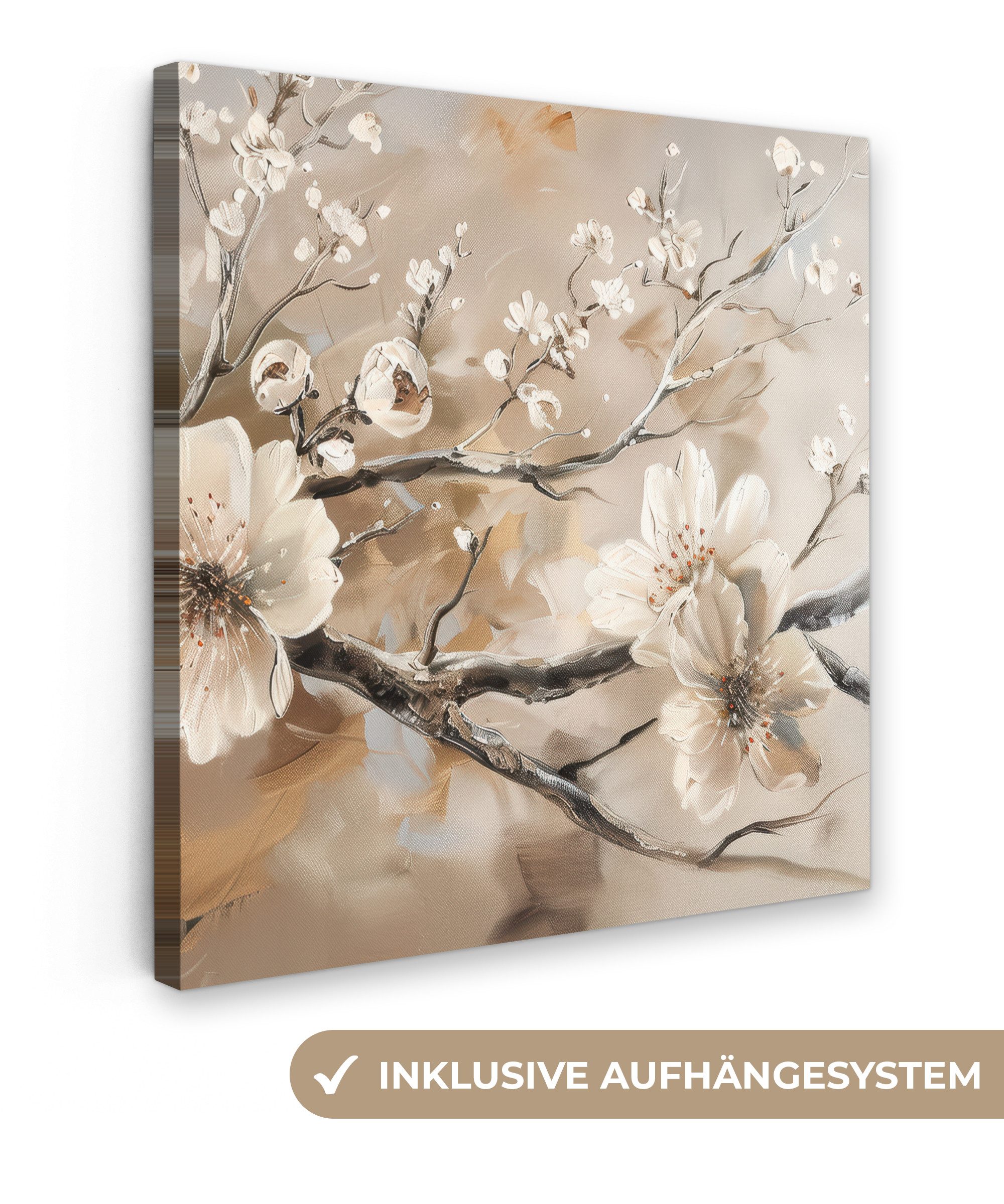 OneMillionCanvasses® Leinwandbild Blumen - Natur - Weiß - Blüte - Abstrakt, günstig online kaufen