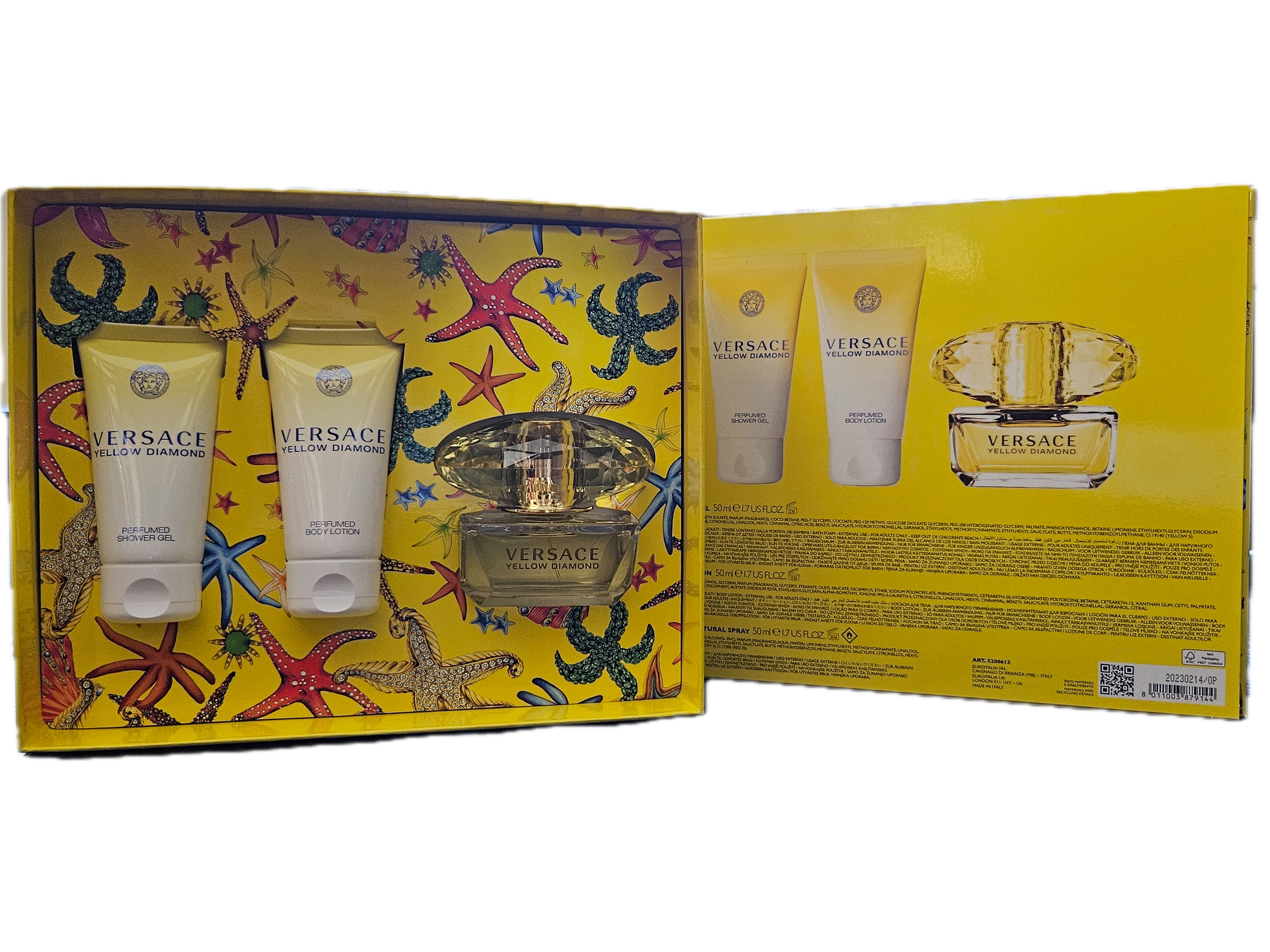 Versace Eau de Toilette Yellow Diamond Eau de Toilette 50ml + Duschgel 50ml + Bodylotion 50ml