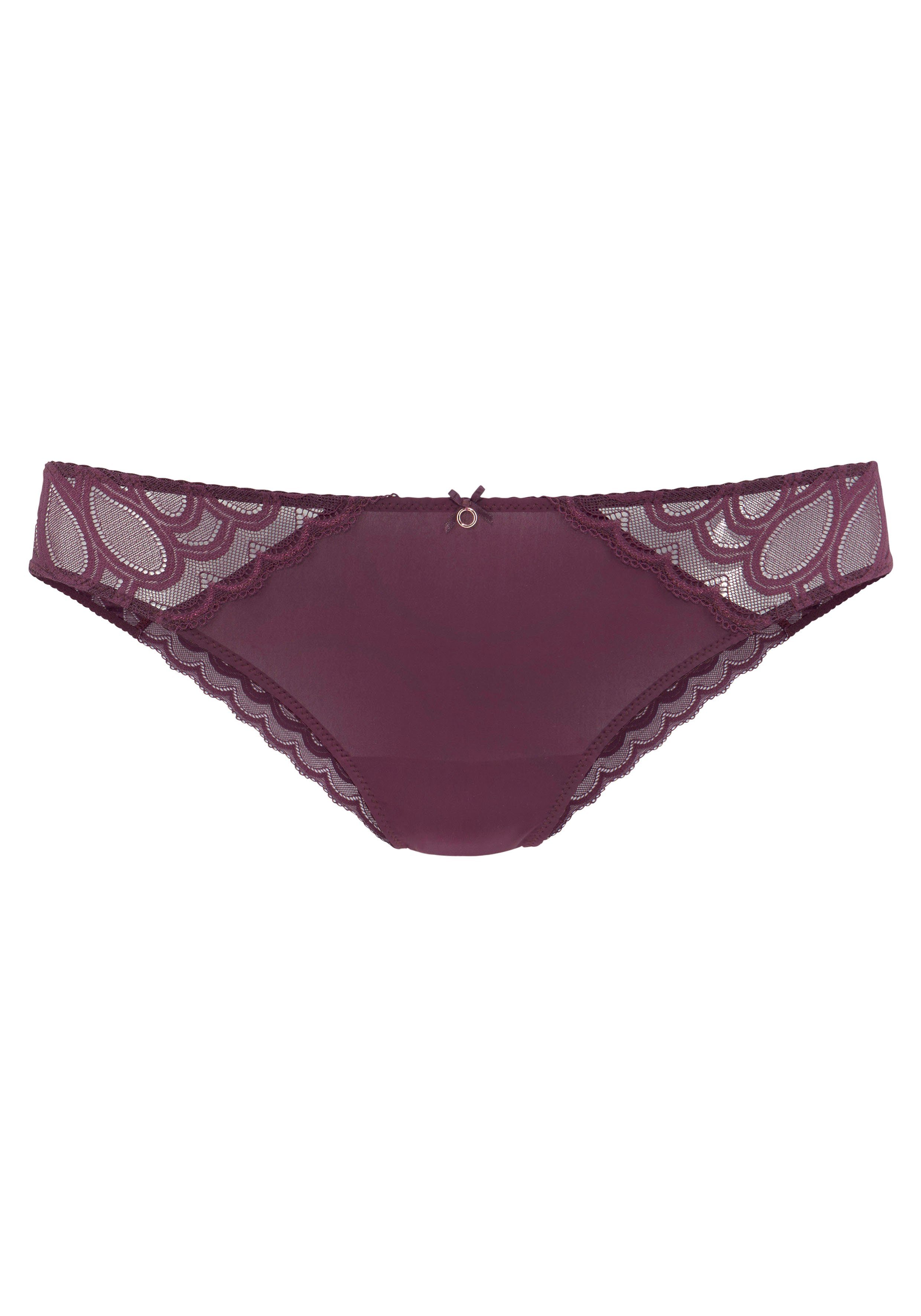 LASCANA Tanga Evita mit Cutout hinten aubergine