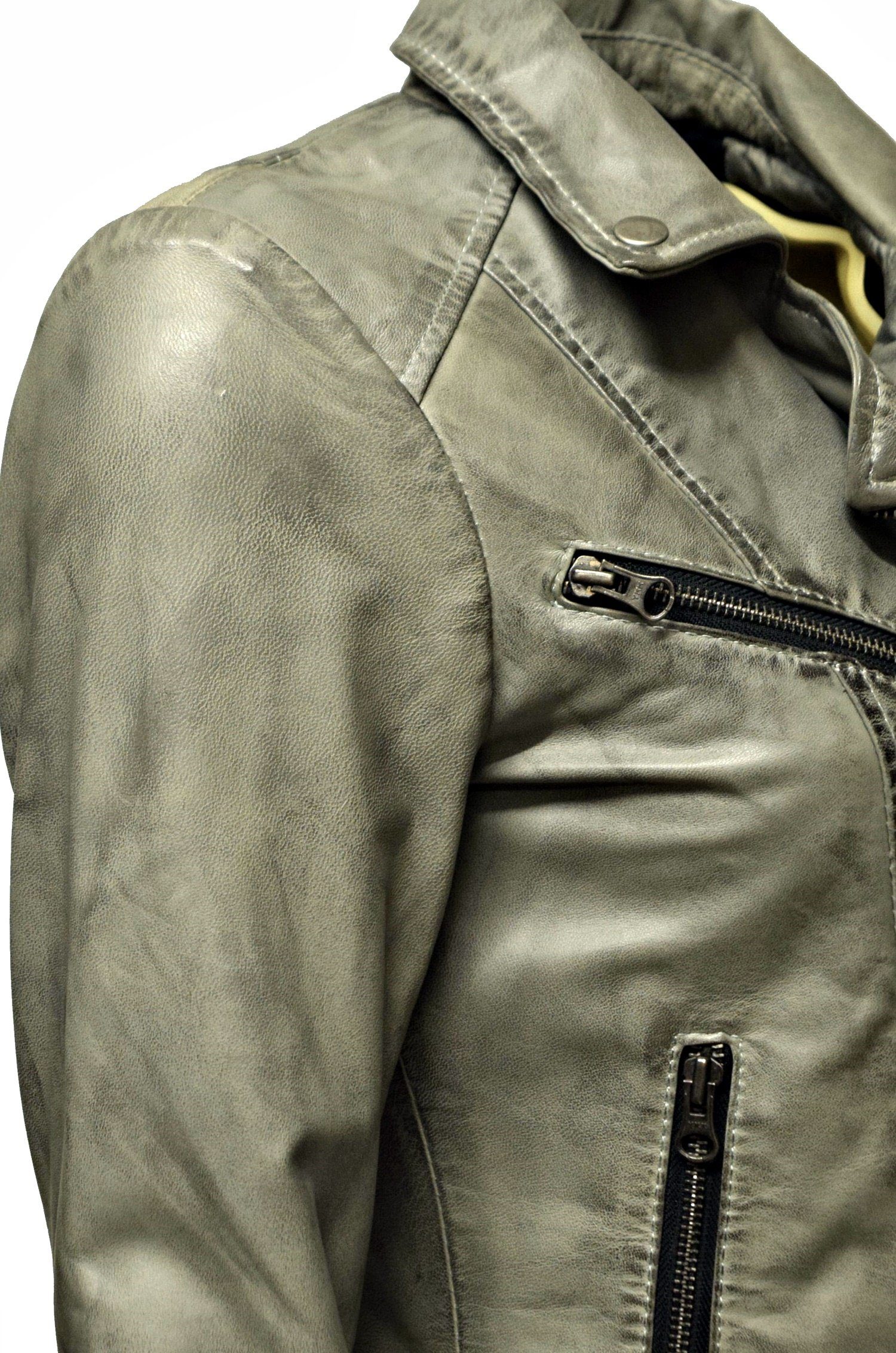 Zimmert Leather Lederjacke Bebie (1-St) Schwarz, Cognac Braun, Rot, weiss