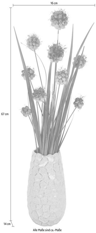 Kunstgras Alliumgrasbusch Allium, I.GE.A., Höhe 67 cm, in Vase