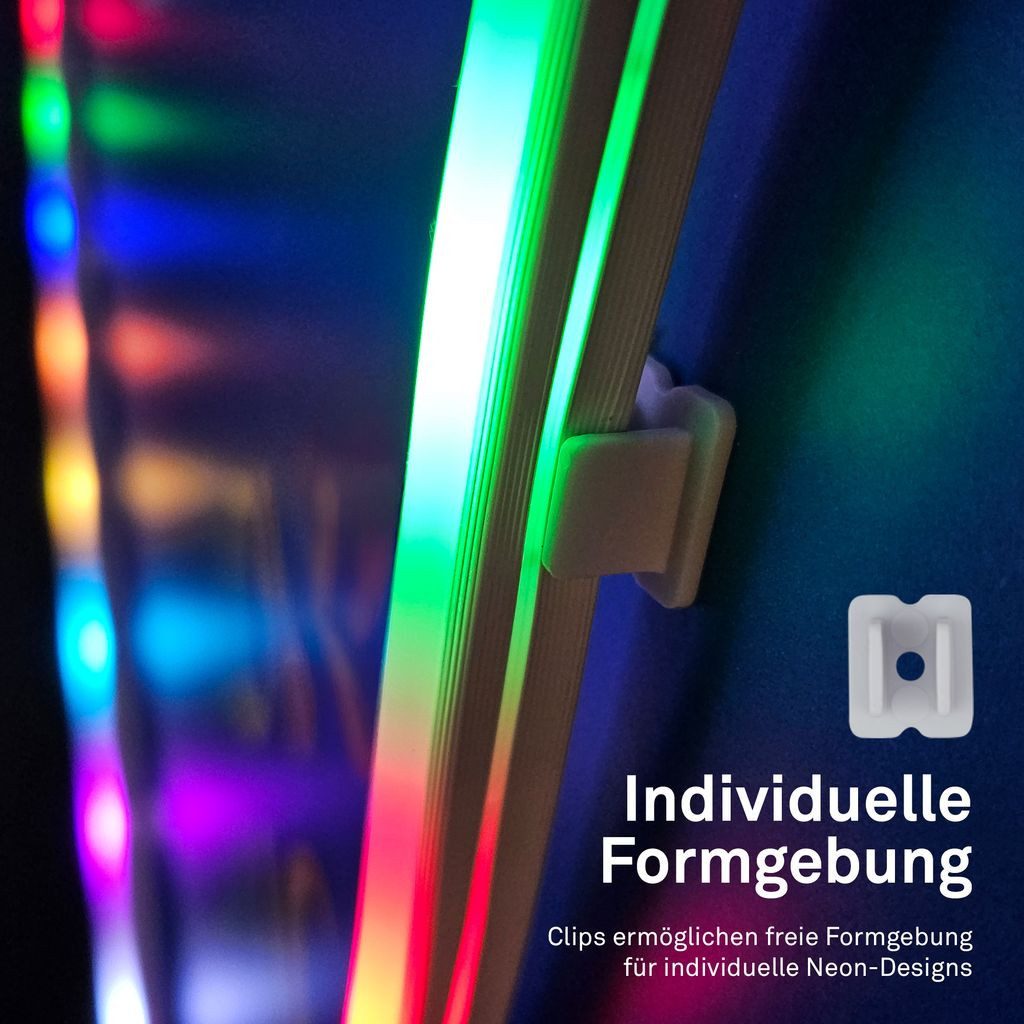 Briloner Leuchten LED-Streifen Neon LED Strip RGB IC Farbwechsel Fernbedienung Musiksensor, 1-flammig, 3 m, Wohnzimmer, Party, Gaming