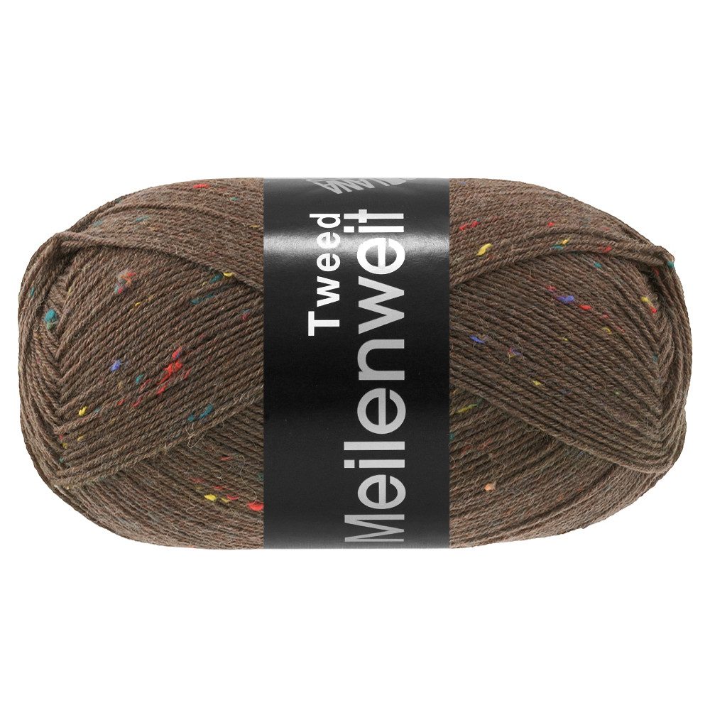 LANA GROSSA MEILENWEIT 100 g TWEED Häkelwolle, 420 m (ideal auch für Trachtensocken, Trachtenstutzen & Stulpen, 4-fach Sockenwolle gepunktet, mit Tweed-Noppen), 100 g