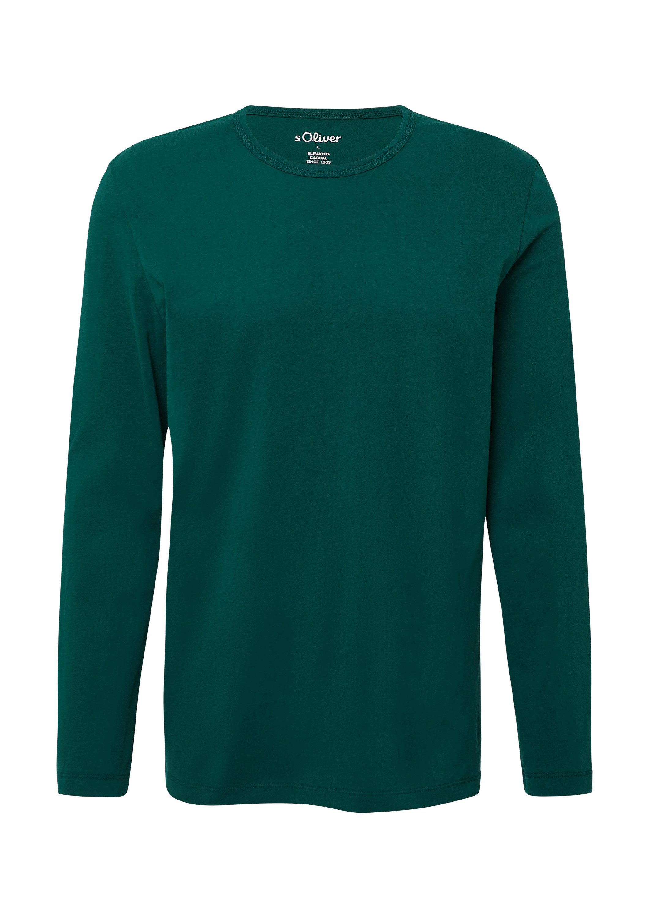 s.Oliver Langarmshirt T-Shirt Softes Longsleeve mit Crew Neck und Logo-Patc günstig online kaufen